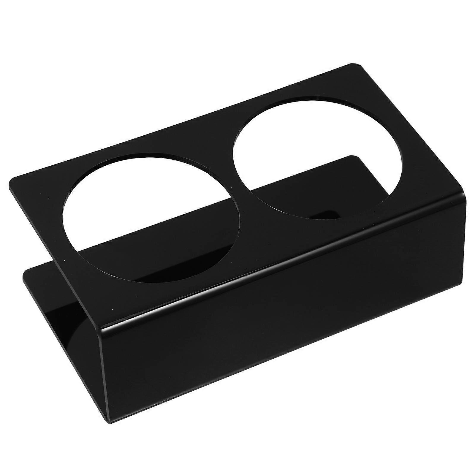 Acrylic Drink Holder with 2Slots for Hotel Beverage Display and Kitchen Cabinet Organization Black