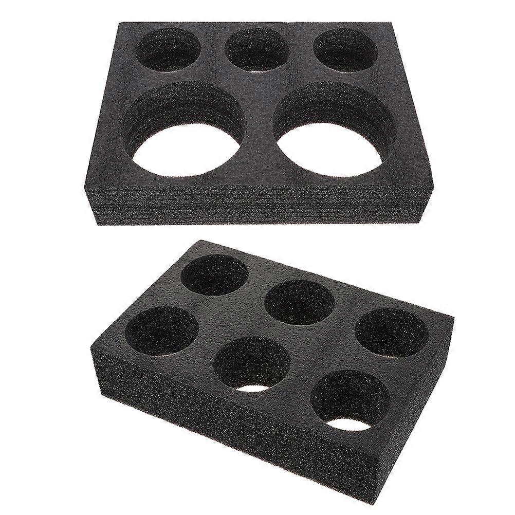 Milk Tea Cup Tray Multiple Drink Carrier Coffee Shop Use Black 30.00X20.00X7.00CM Reusable Cup Carrier 2Pcs