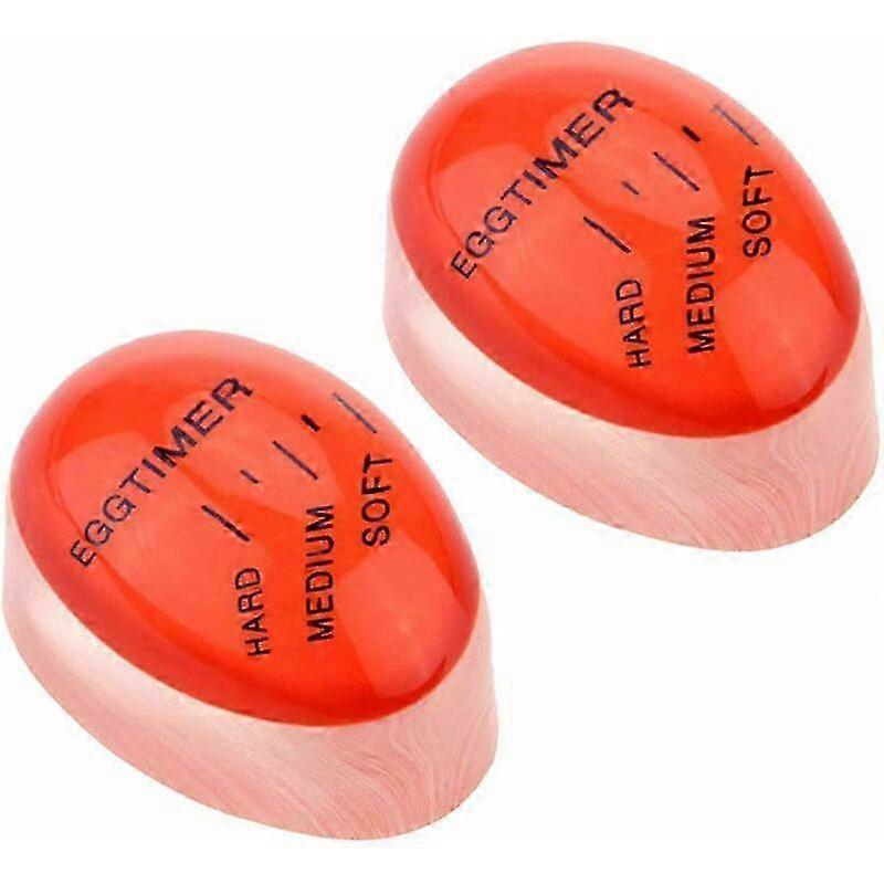 2025 Kitchen Egg Timer Set of 2 - Select Egg Maturity Based on Temperature and Weather Changes - for Breakfast (Red)