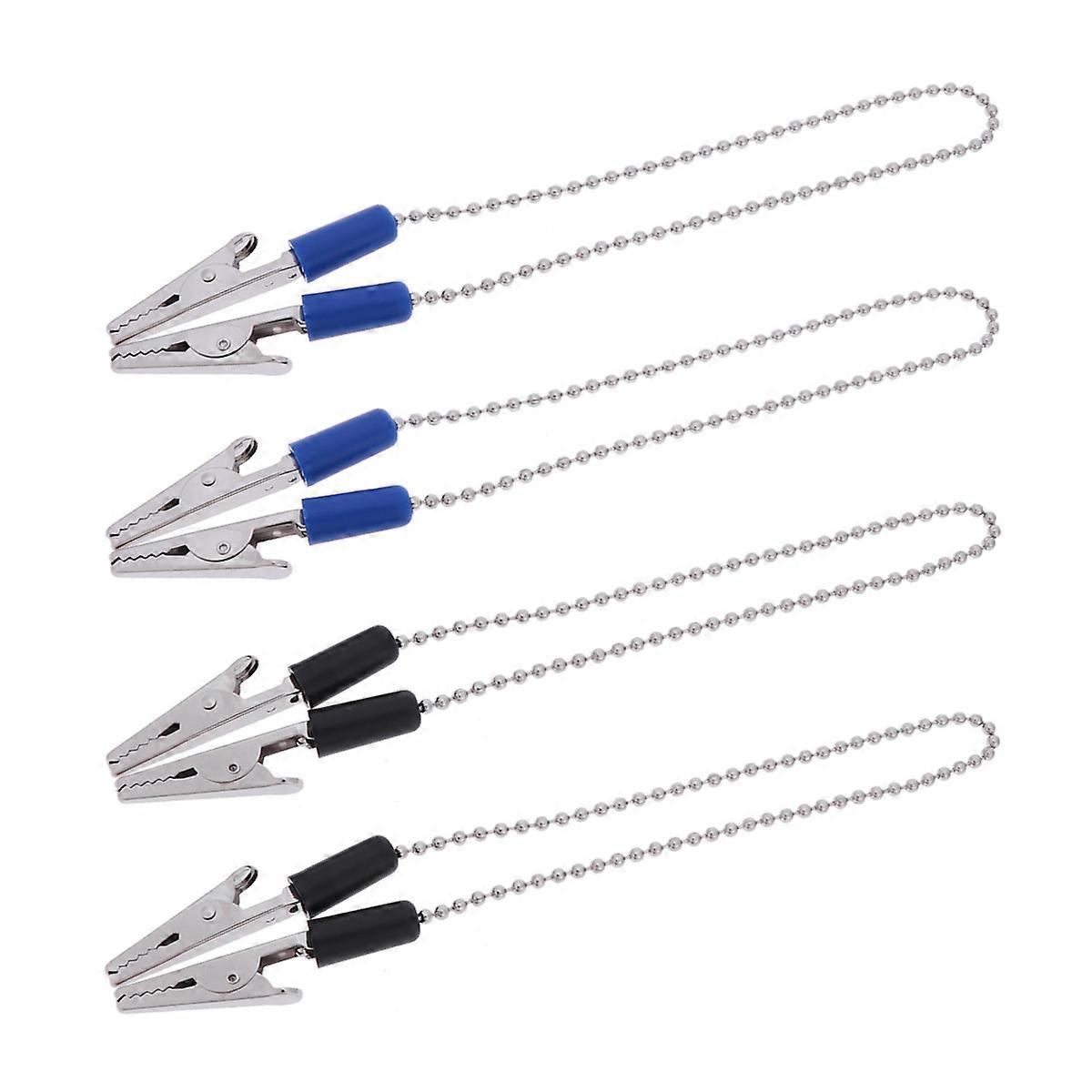 Napkin Clips with Metal Chain for Home Use Assorted Color Durable Lightweight Practical Design 4 Pieces