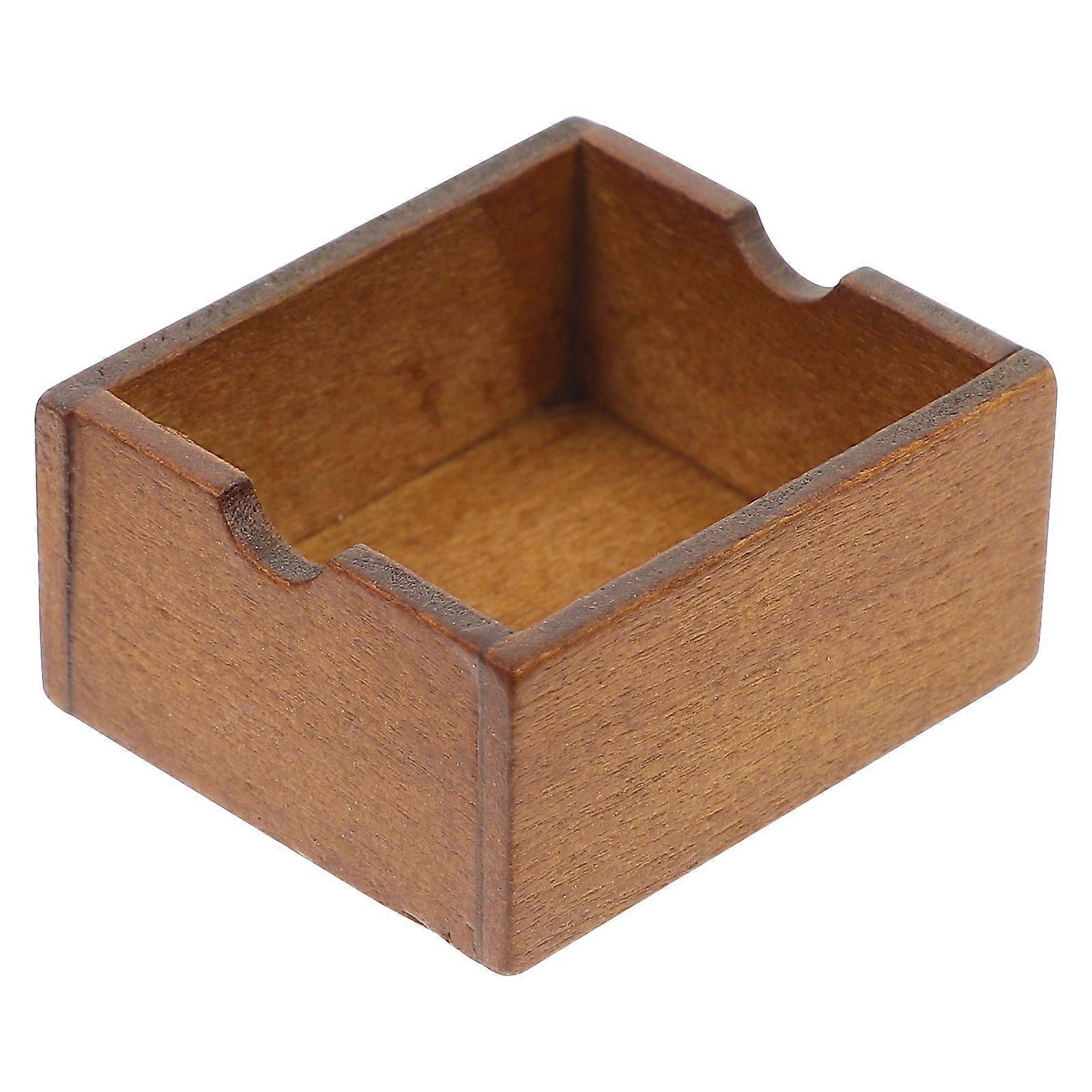 Light Brown Mini House Crate Decor Basket Shape Storage For Home Decoration 1Pcs