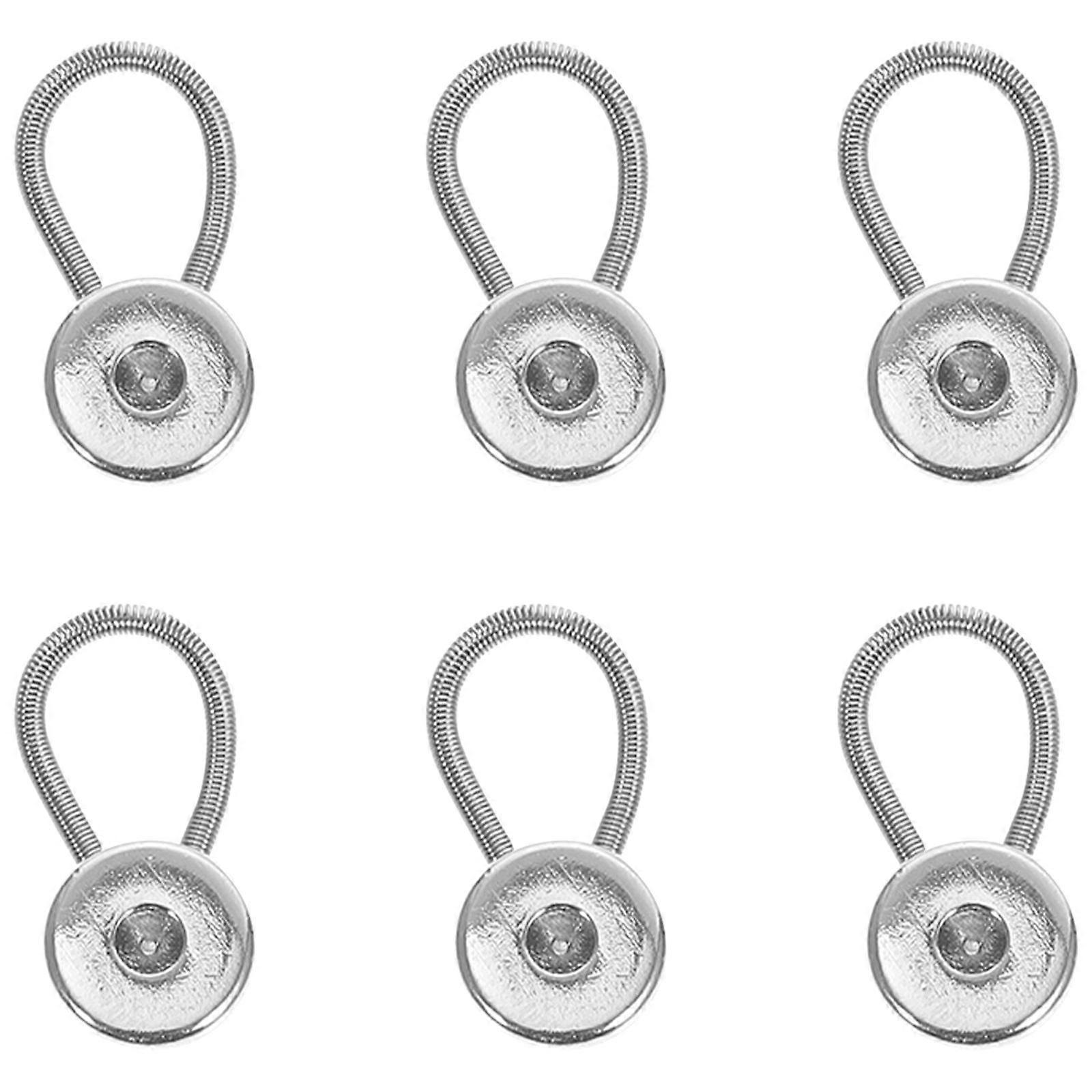Pants Button Extender Zinc Alloy for Comfortable Waist Expansion 6Pcs Set
