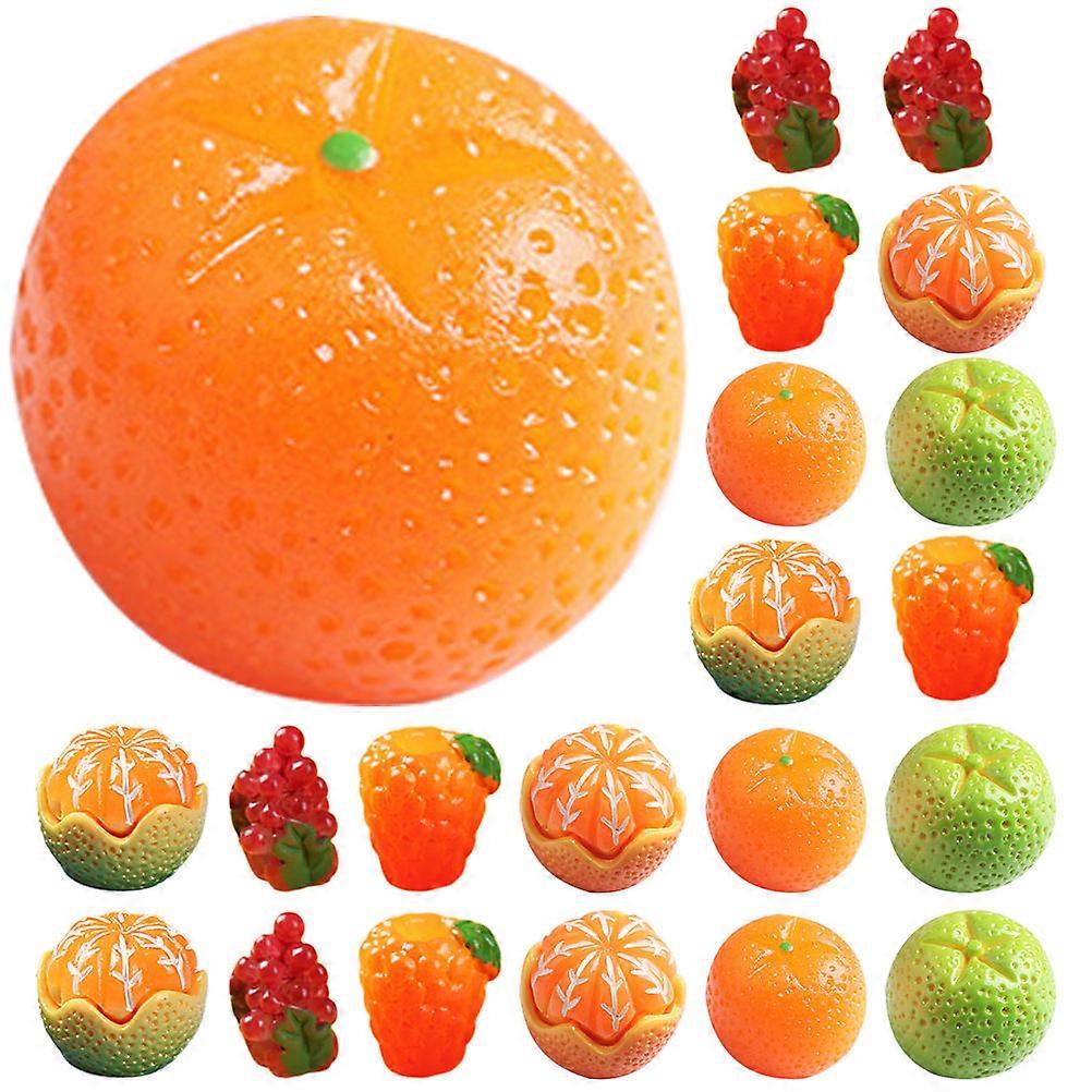 Decorative Artificial Fruits 24Pcs Mixed Style Miniature Fruits Ideal For Children Family Friends Non-Toxic Resin Material Crafts