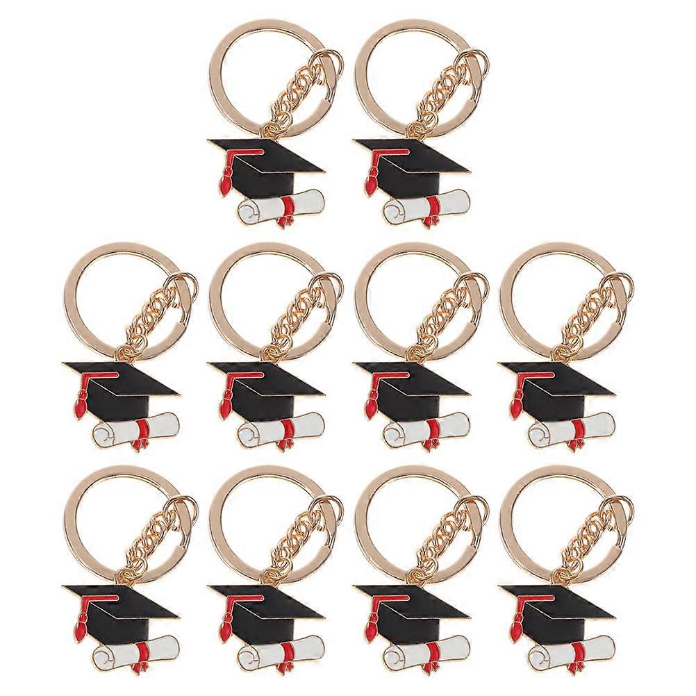 Assorted Color Graduation Keychains for Home Durable Metal Unique Design Graduation Season Accessories 10pcs