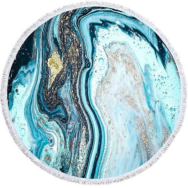 Large Round Sandproof Microfiber Beach Towel, Super Lightweight Beach Mat