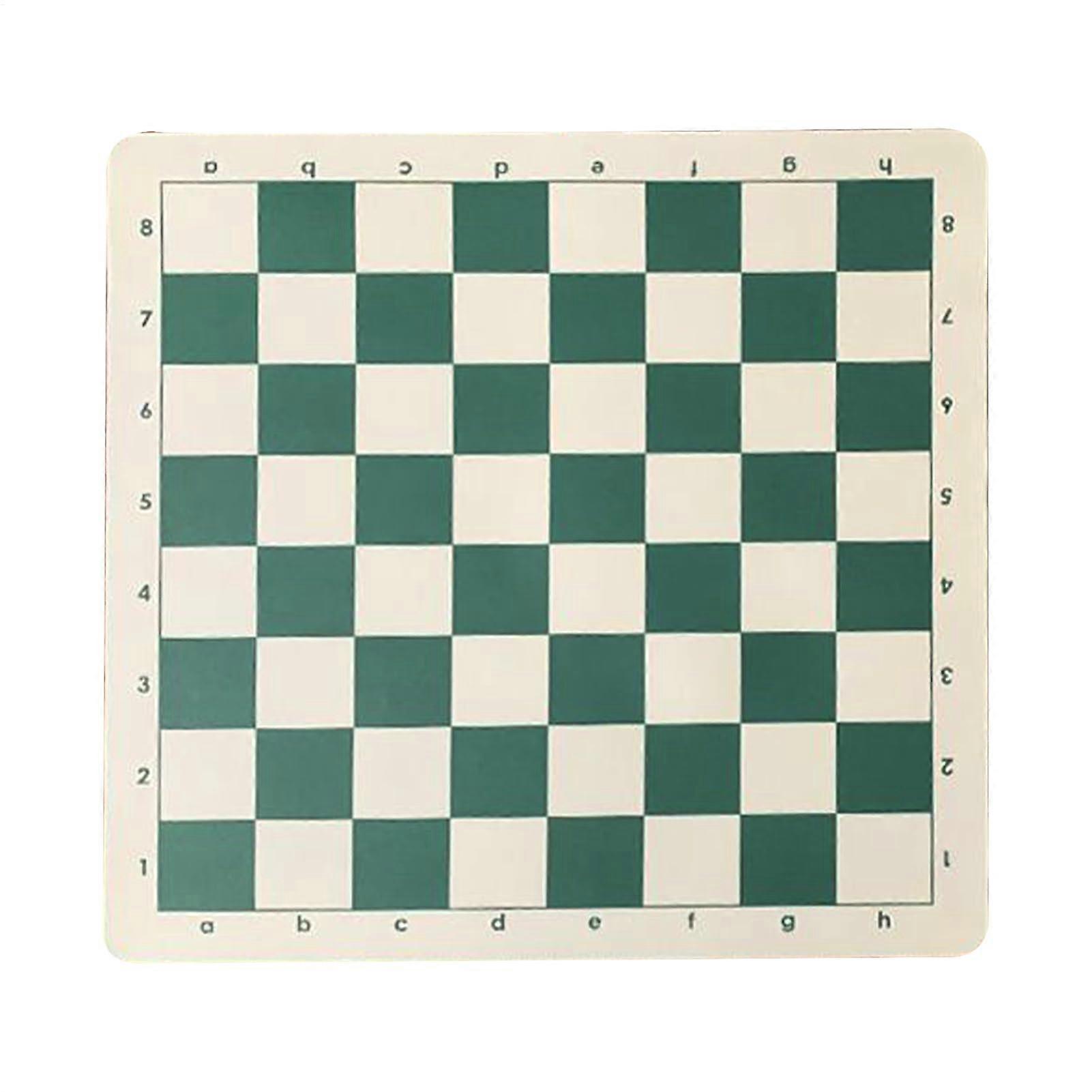 Portable Chess Board, Tournament Chess Mat, Rollable Folding Game Board, Green And White