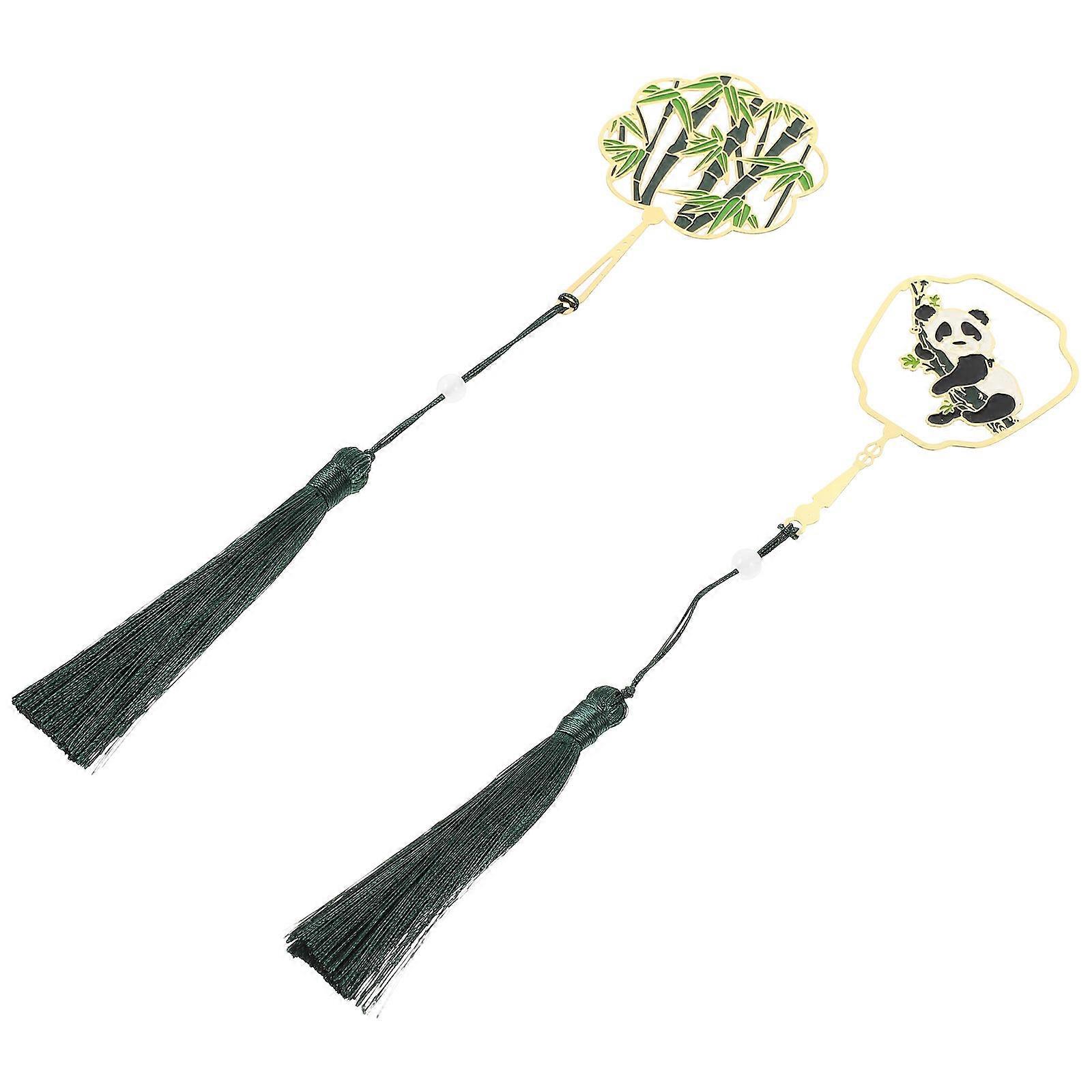 Cute Panda Bookmarks for Book Lovers Decorative Metal and Tassel Assorted Color Fits All Books