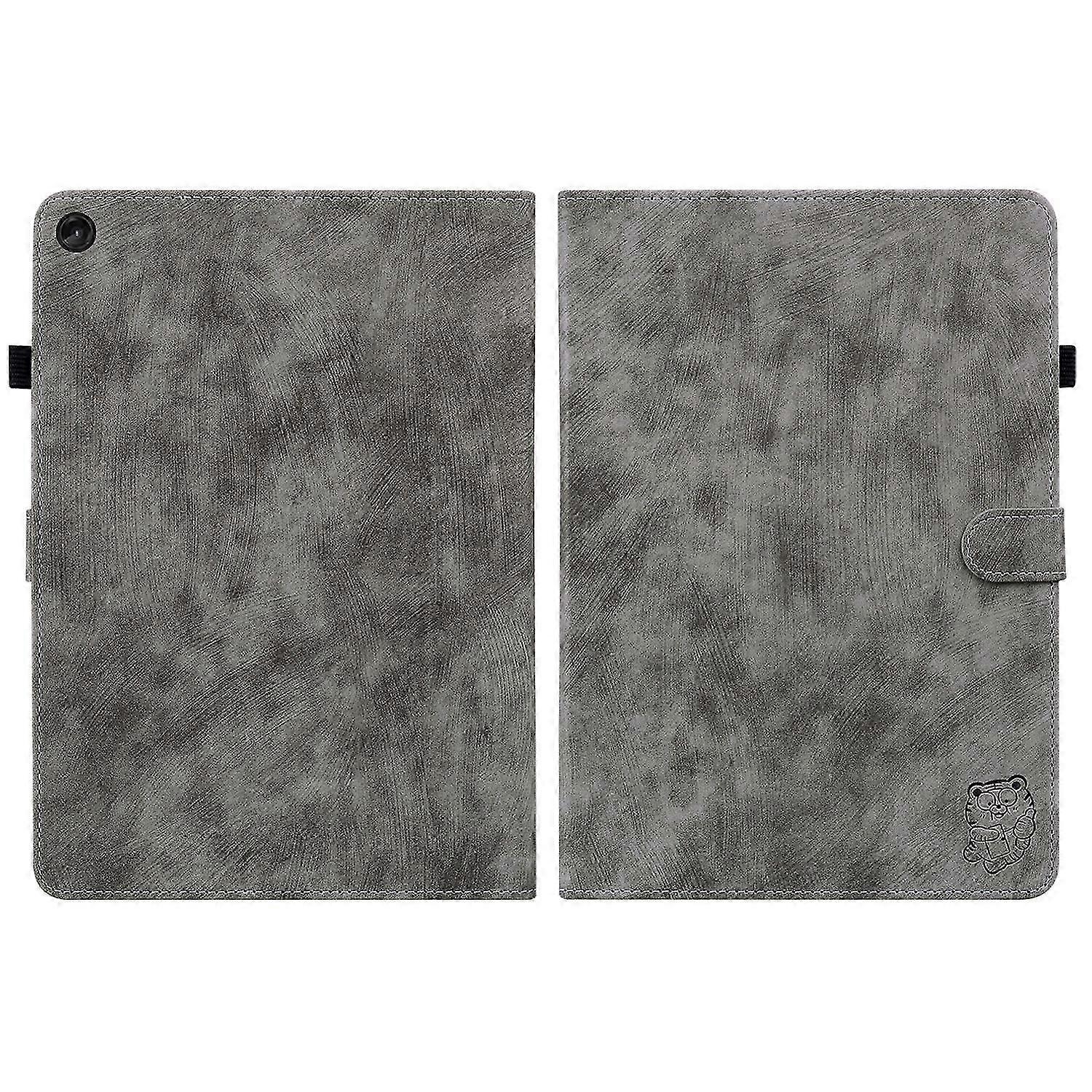 Tablet Case For Lenovo Tab M10 10.1 3rd Gen Tiger Pattern PU Tablet Case(Grey)