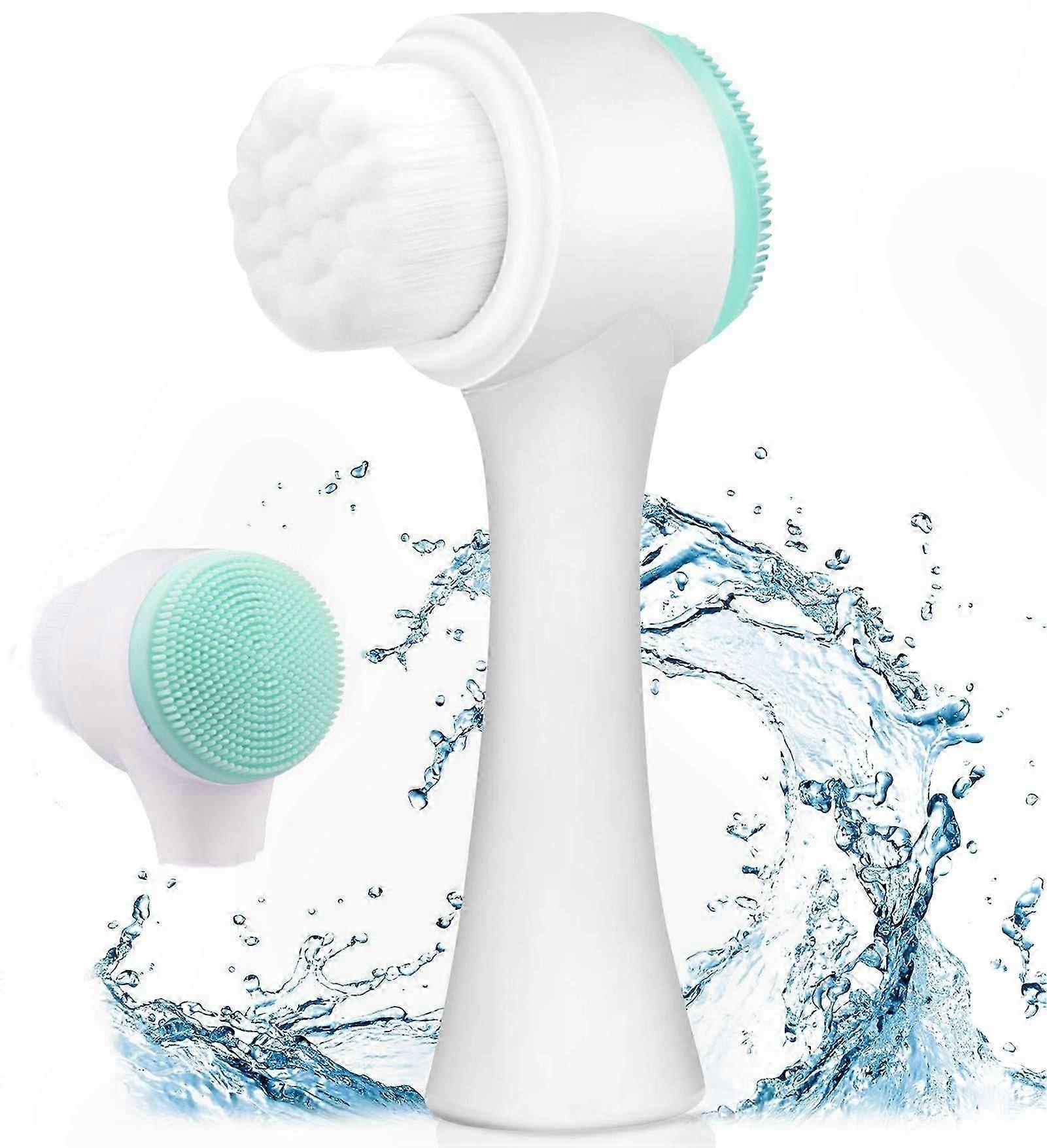 Silicone Facial Cleansing Brush with Massage Function, Deep Pore Keratin Removal System, Soft Touch Design for Daily Skin Care (Blue)