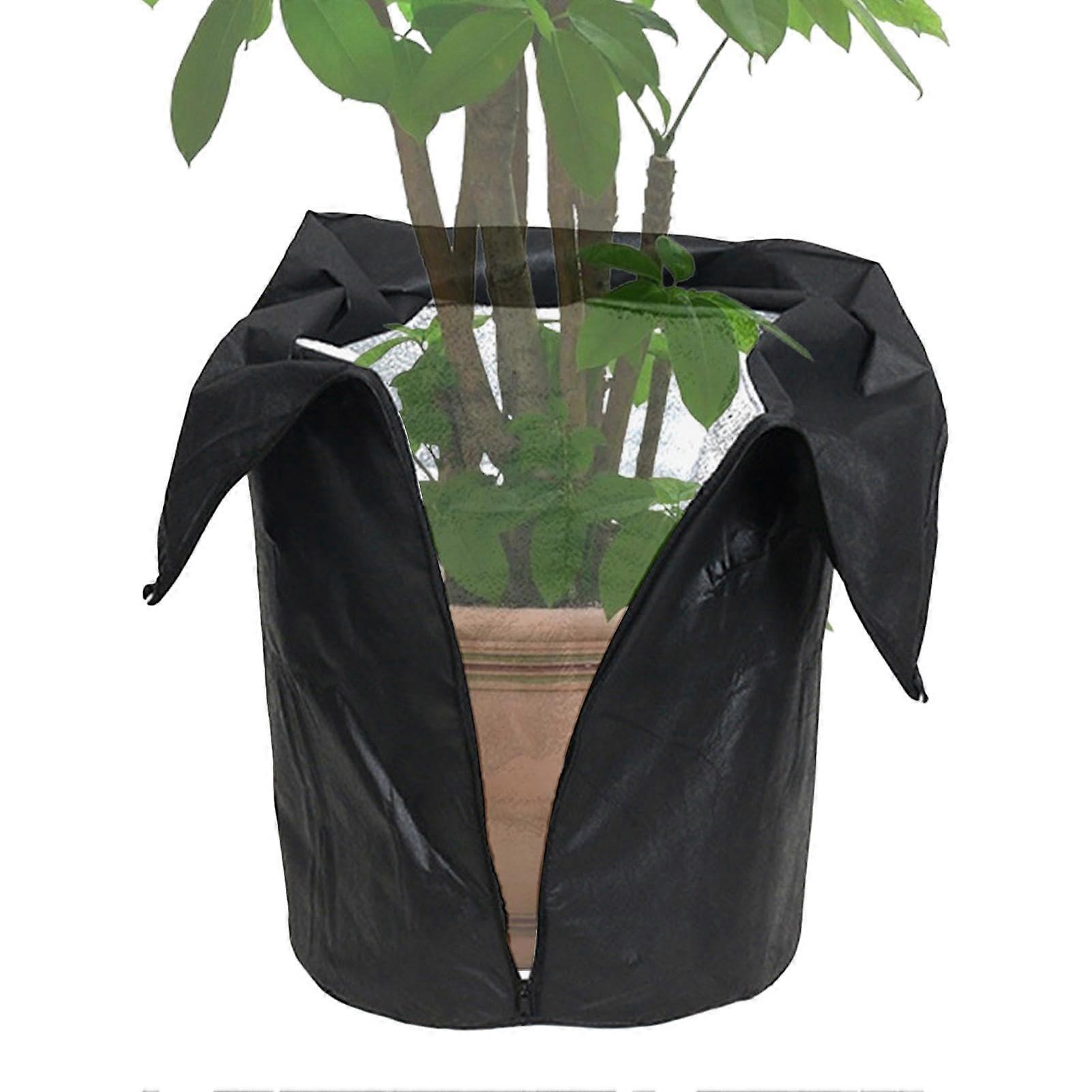 Outdoor Garden Flower Pot Protector with Drawstring and Zip for Potted Plants