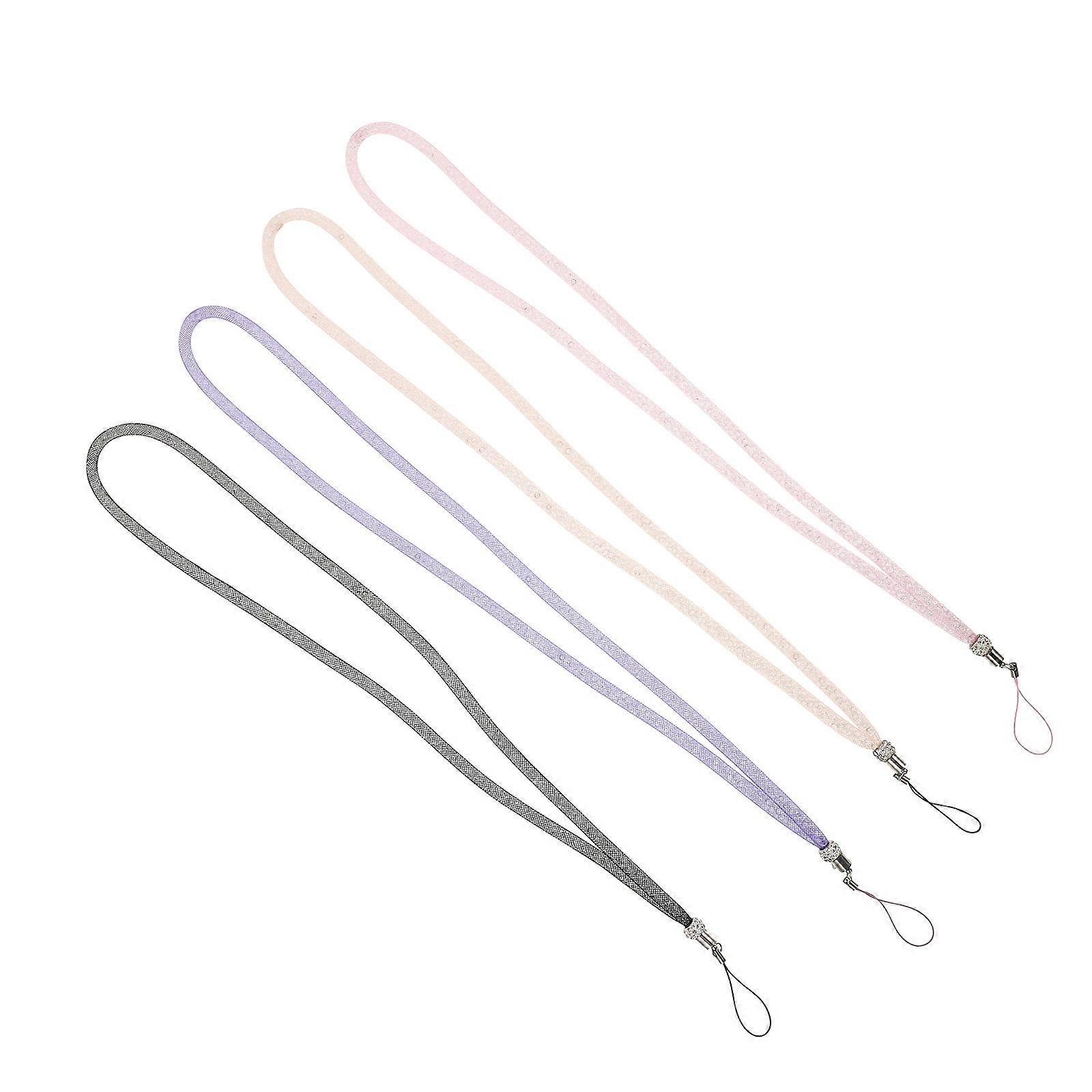 4Pcs Crystal Anti Drop Mobile Phone Lanyards Key Pendants Phone Hanging Ropes