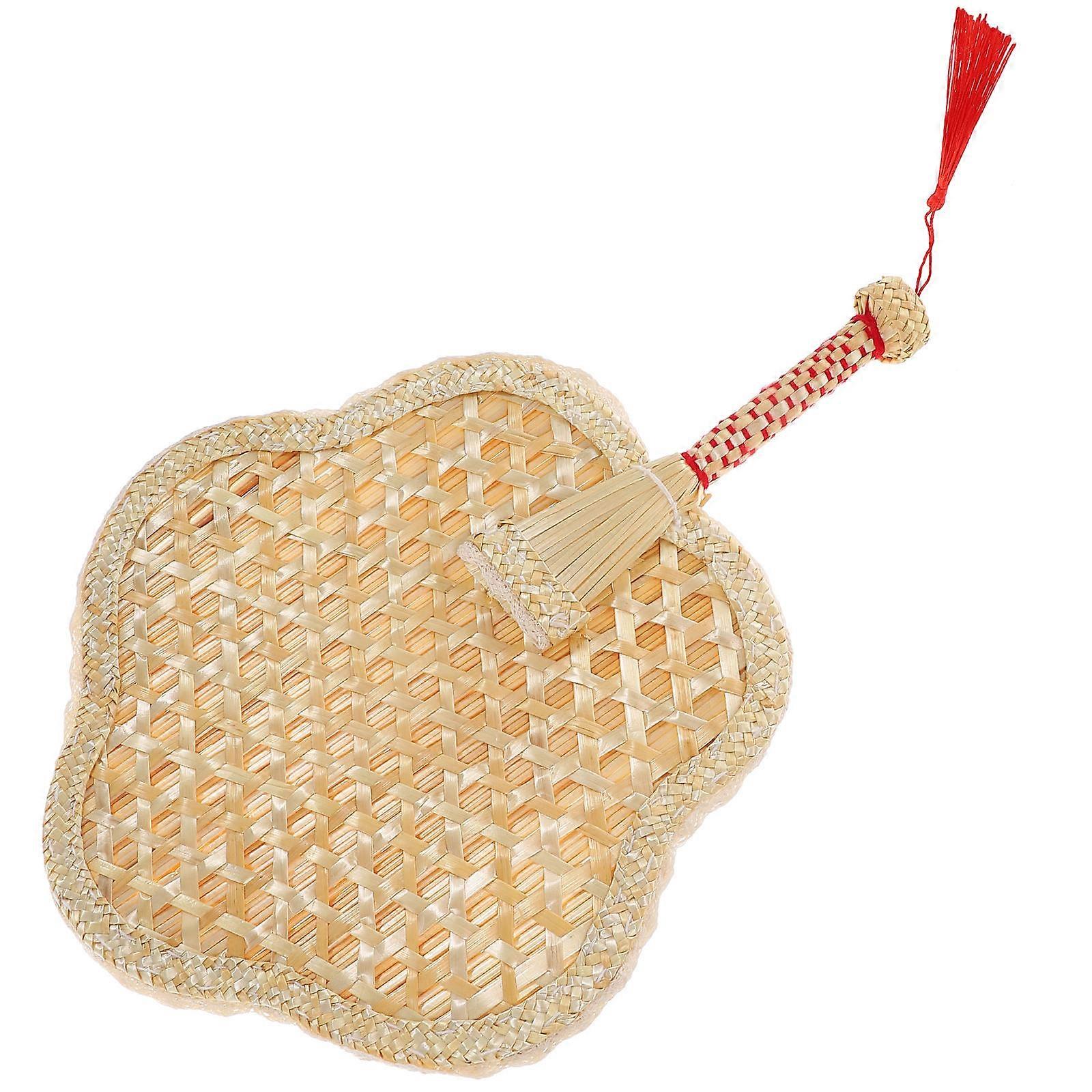 Retro Handmade Straw Fan Lightweight Portable Cooling Accessory for Outdoor Events, Home Decoration and Wall Hanging Use