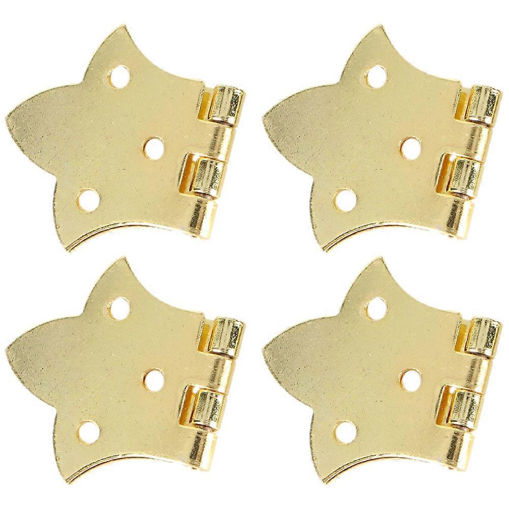 Golden Iron Small Hinges for Jewelry Box Smooth Closing and Rust Resistant 4Pcs