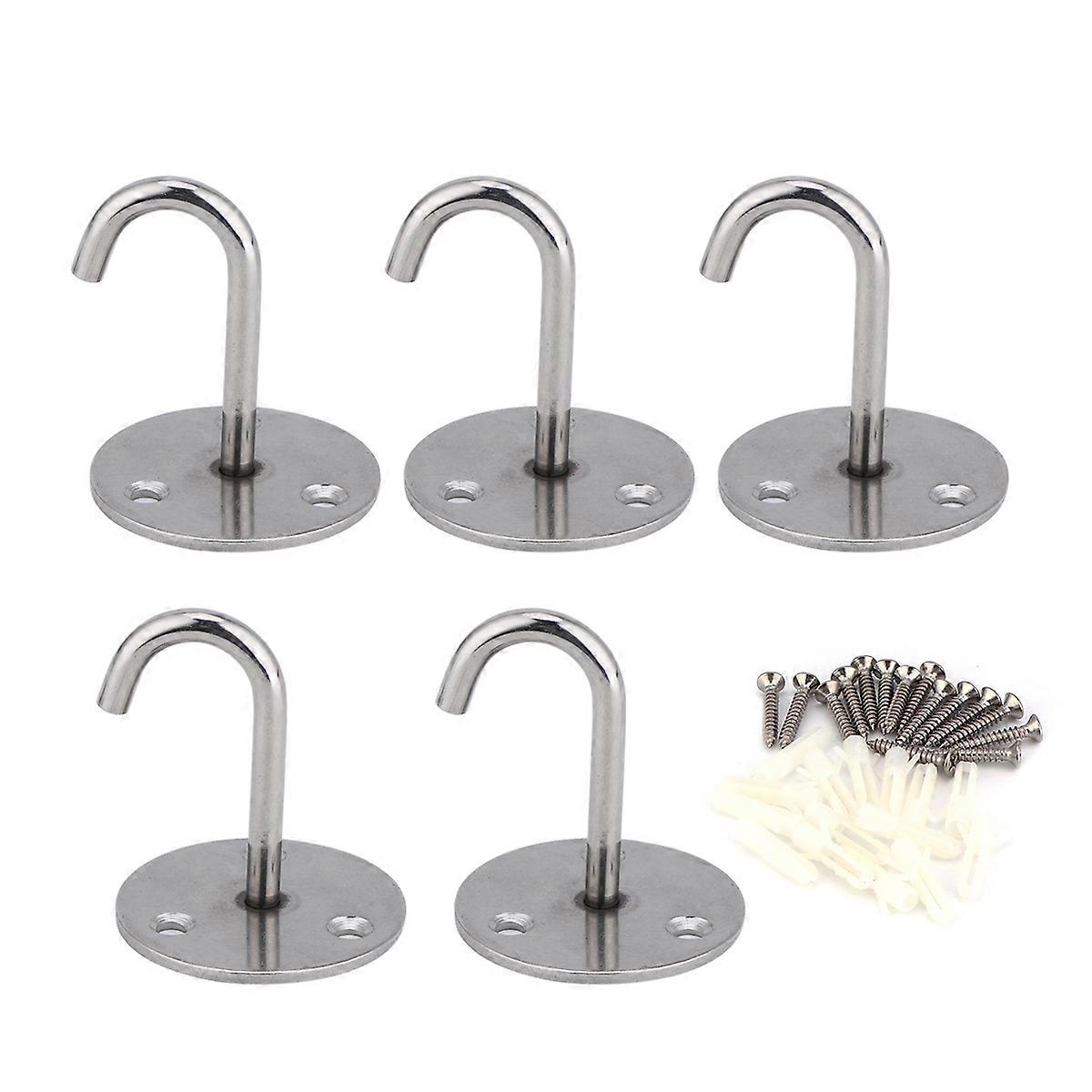 Metal Hooks For Home Use Stainless Steel Hook Round Shape 5.3x5.2cm Excellent For Organizing Home 5Pcs Hanging Hook