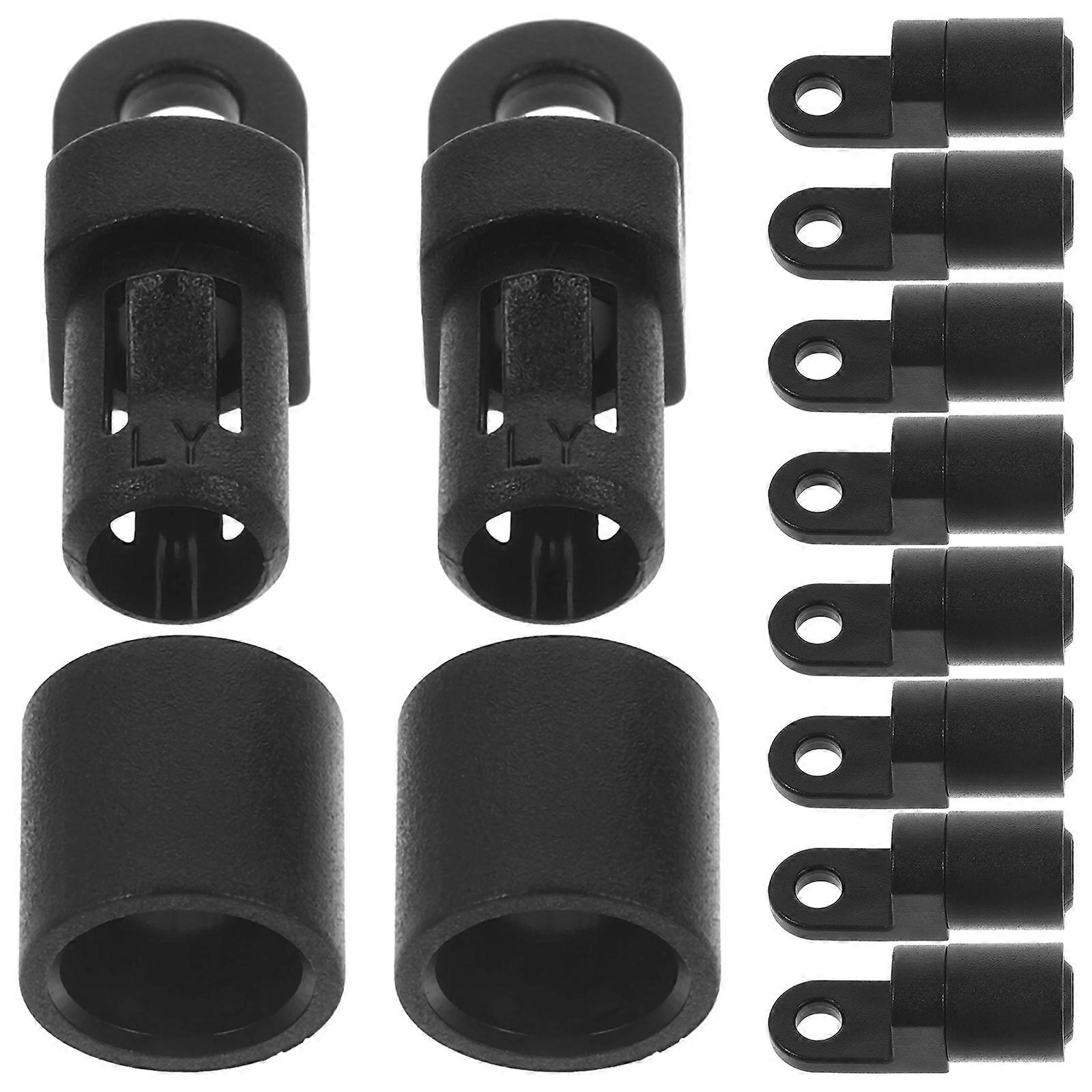 Boat Elastic Cord Hooks Made of Plastic for Kayaks and Canoes Black Water Resistant 10 Pieces