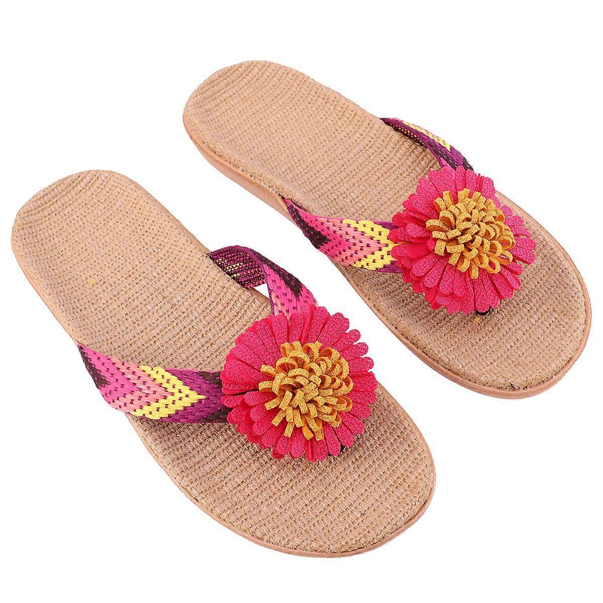 Floral Beach Sandals 1 Pair Size 39-40 Non-slip Slippers for Couples Comfortable Walking