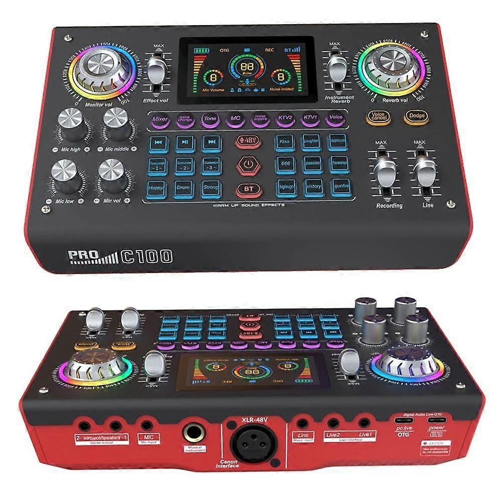 Portable Live Sound Card Audio Mixer C100 Pro