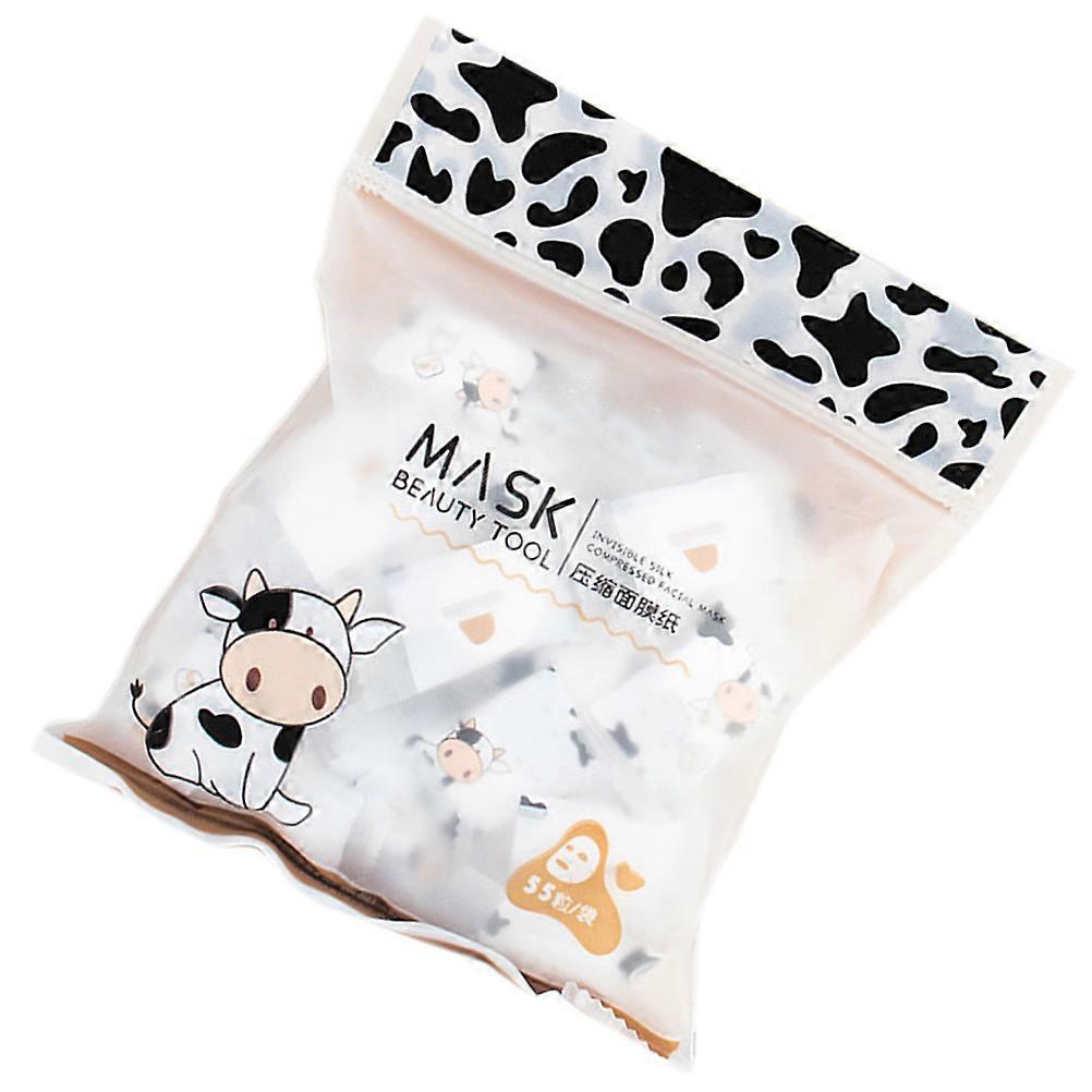 Breathable Compressed Facial Mask for Camping and Travel - 55Pcs Disposable DIY Mask Paper in Multi Color 20x15cm