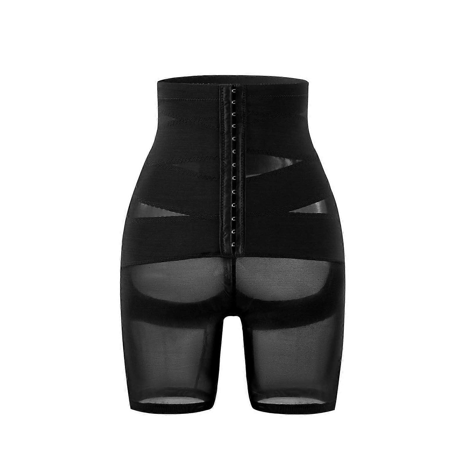 Butt Push Up Bodice Pants Women's Tummy Control with Leg Shapewear Black M