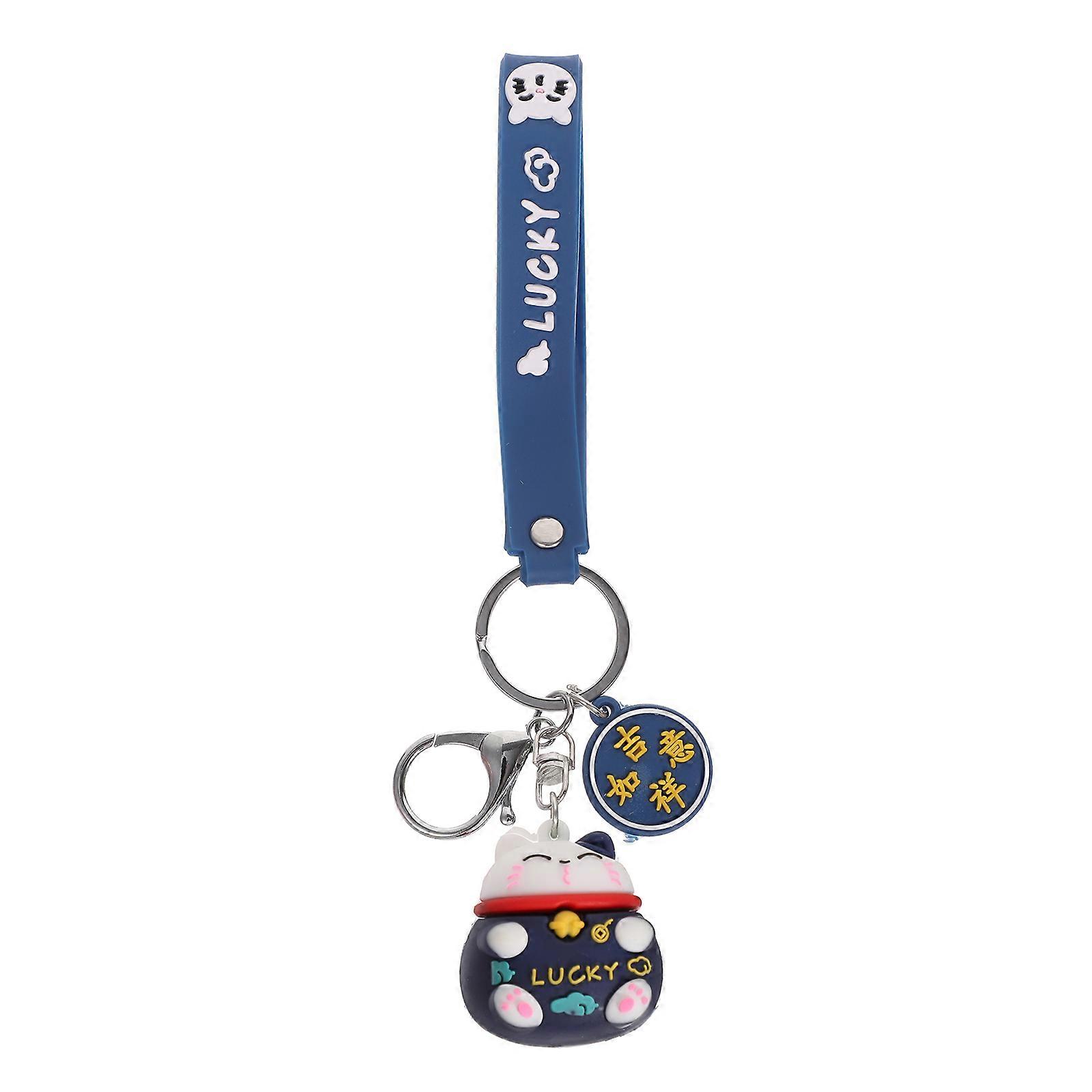 Cute Cat Shape Keychain Pendant For Family Members As Thanksgiving Present PVC 1Set