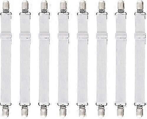 8pcs (60cm a 200cm) tensor ajustable de sábanas de cama ajustables, tensores ajustables, se adapta a todas las camas y colchones, blanco