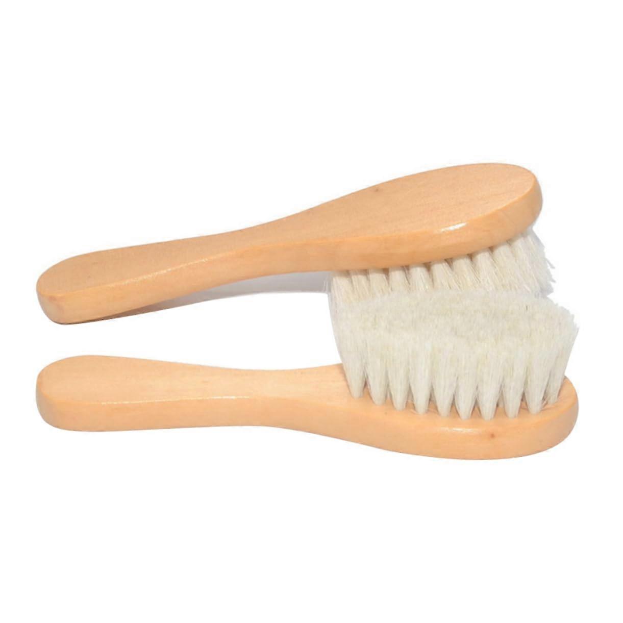 Wooden Handle Bath Brush for Newborns and Kids, Natural Massage Scrubber with Soft Bristles for Gentle Skin Cleansing