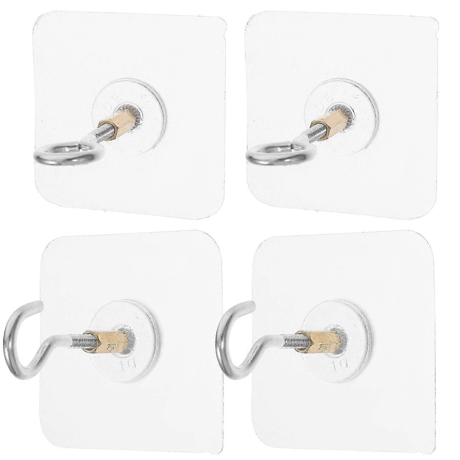 Suitable for 4pcs Heavy Duty Ceiling Hooks, Adhesive Hooks for Hanging Plants Lights Wind Chimes Lanterns