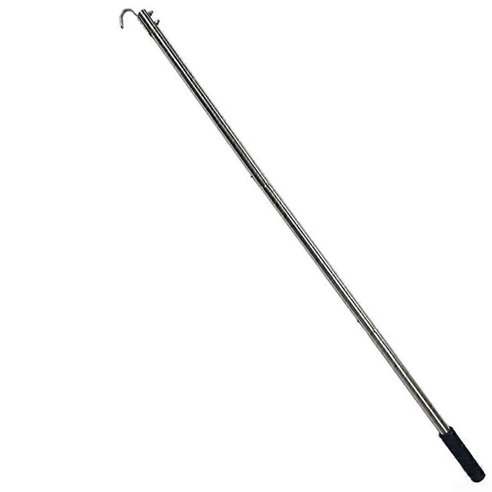 Loft ladder leader hook set with lightweight aluminum pole and sturdy stainless steel hook for safe attic access