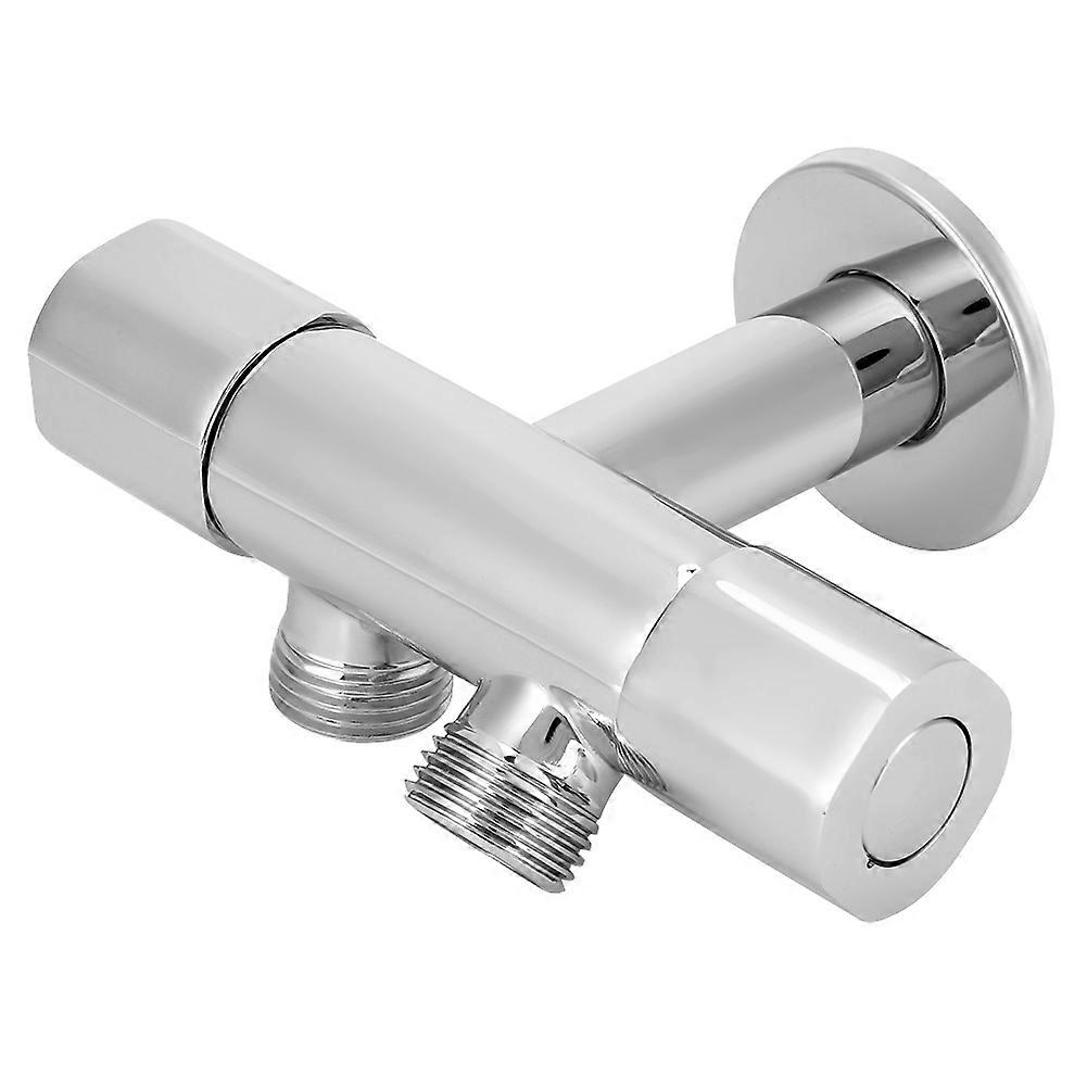 Three-way diverter valve with 1 inlet and 2 outlet angle valve, G1/2 inch thread, brass, with double handle and control