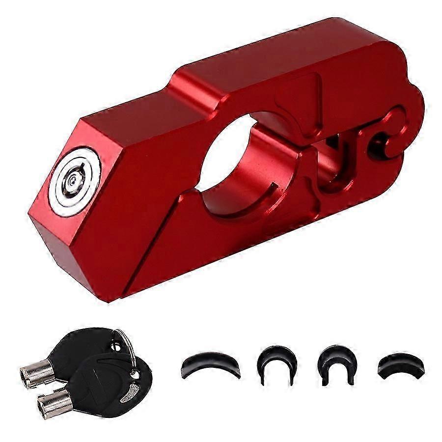 Motorcycle Grip Lock Universal Anti Theft Handlebar Grip Security Lock, Red