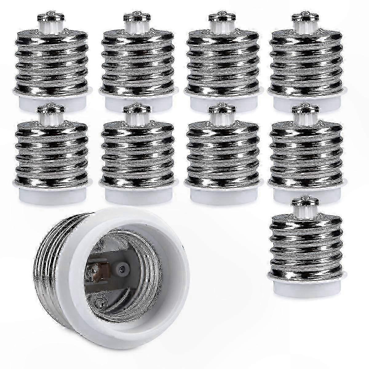 10-Pack E40 to E27 Socket Adapter - Lamp Holder Converter for Halogen and LED Bulbs with E27 Base