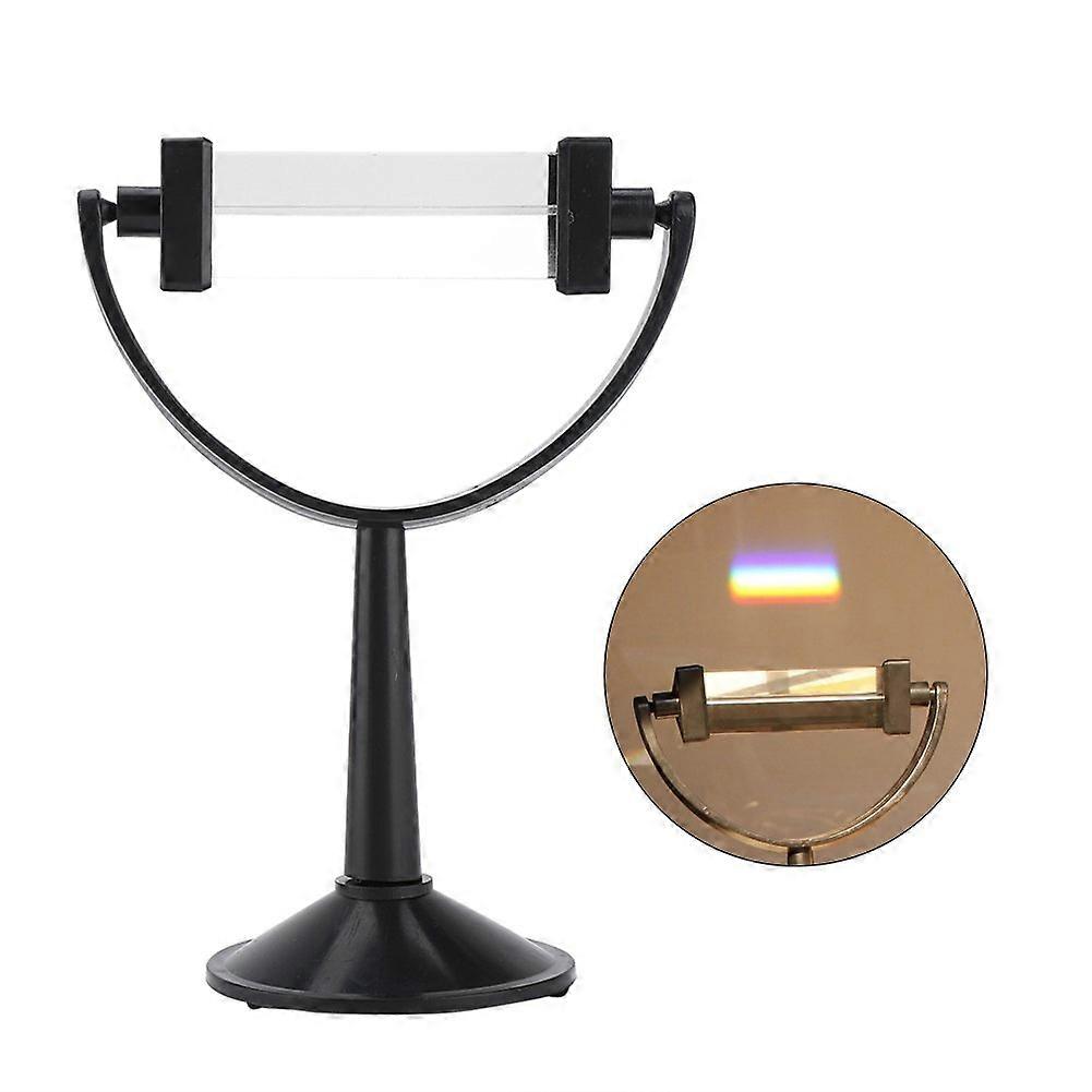 Equilateral Prism Optical Glass Triangular Prism 10 cm with Stand for Light Spectrum Demonstration and Physics Teaching