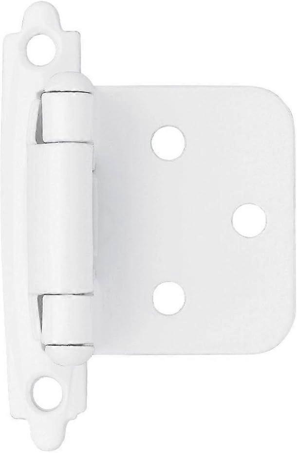 50 Pack (25 Pairs) Face Mount Self Closing Variable Overlay Cabinet Hinges, White White