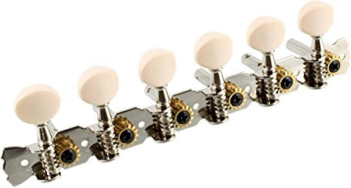 Tuning Keys 6-inline Offenes Getriebe mit weißen Tasten Nickel TK-7897-001 Silber