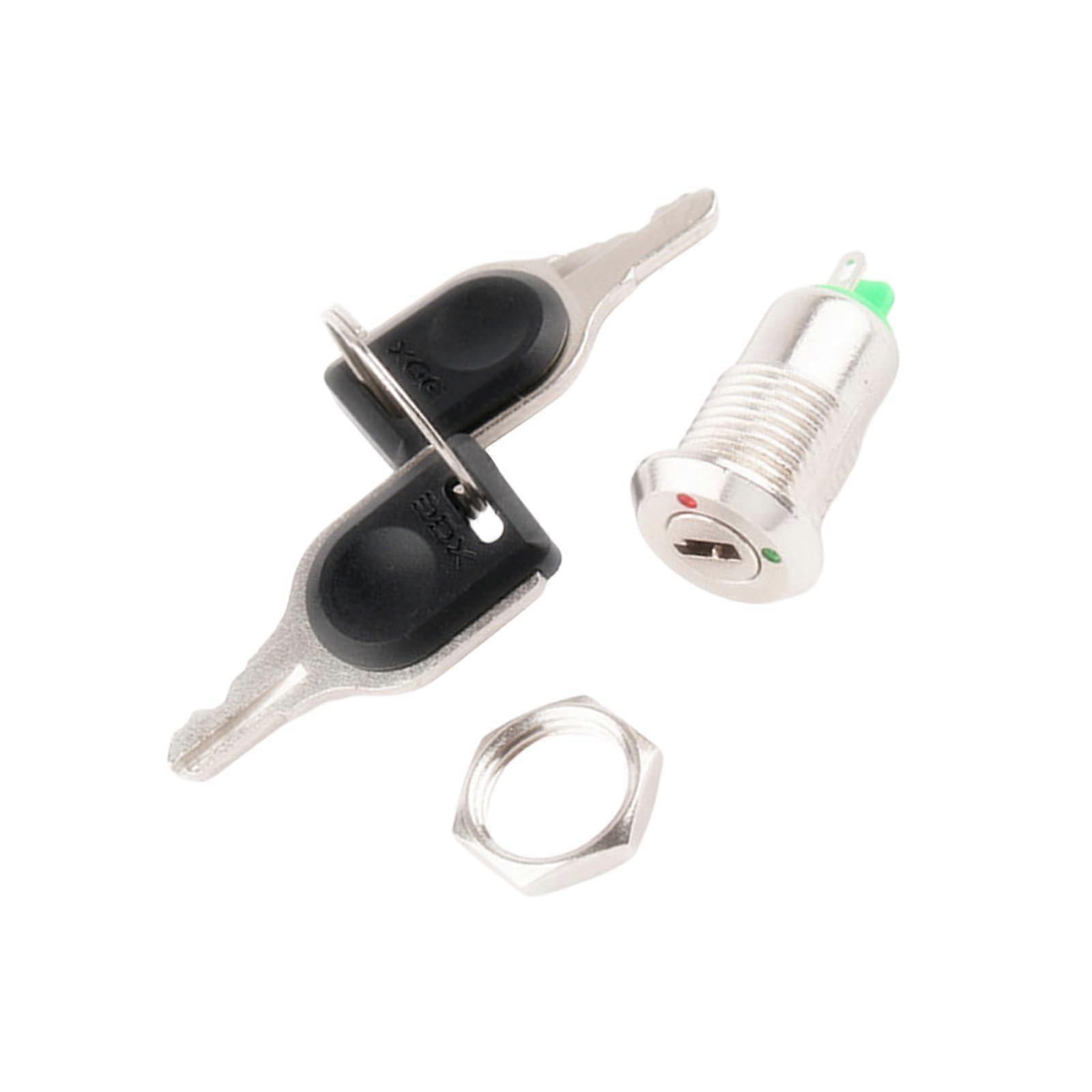 Metal Keyed Switches 12mm 2 Pin On/Off Electrical Switch for Automotive Wiring Accessories and Applications