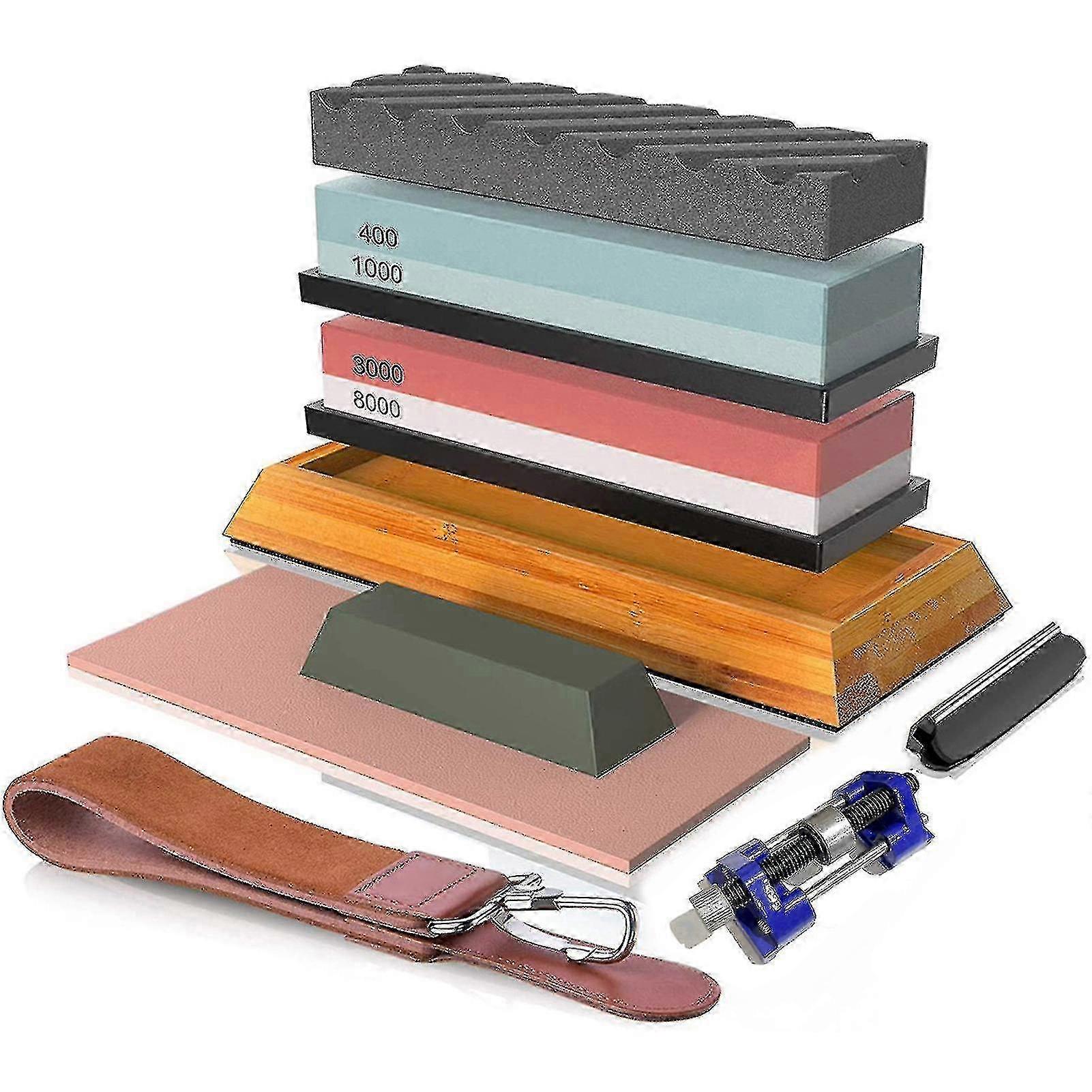 400#/1000# 3000#/8000# Premium Whetstone Cut Sharpening Stone Set S...