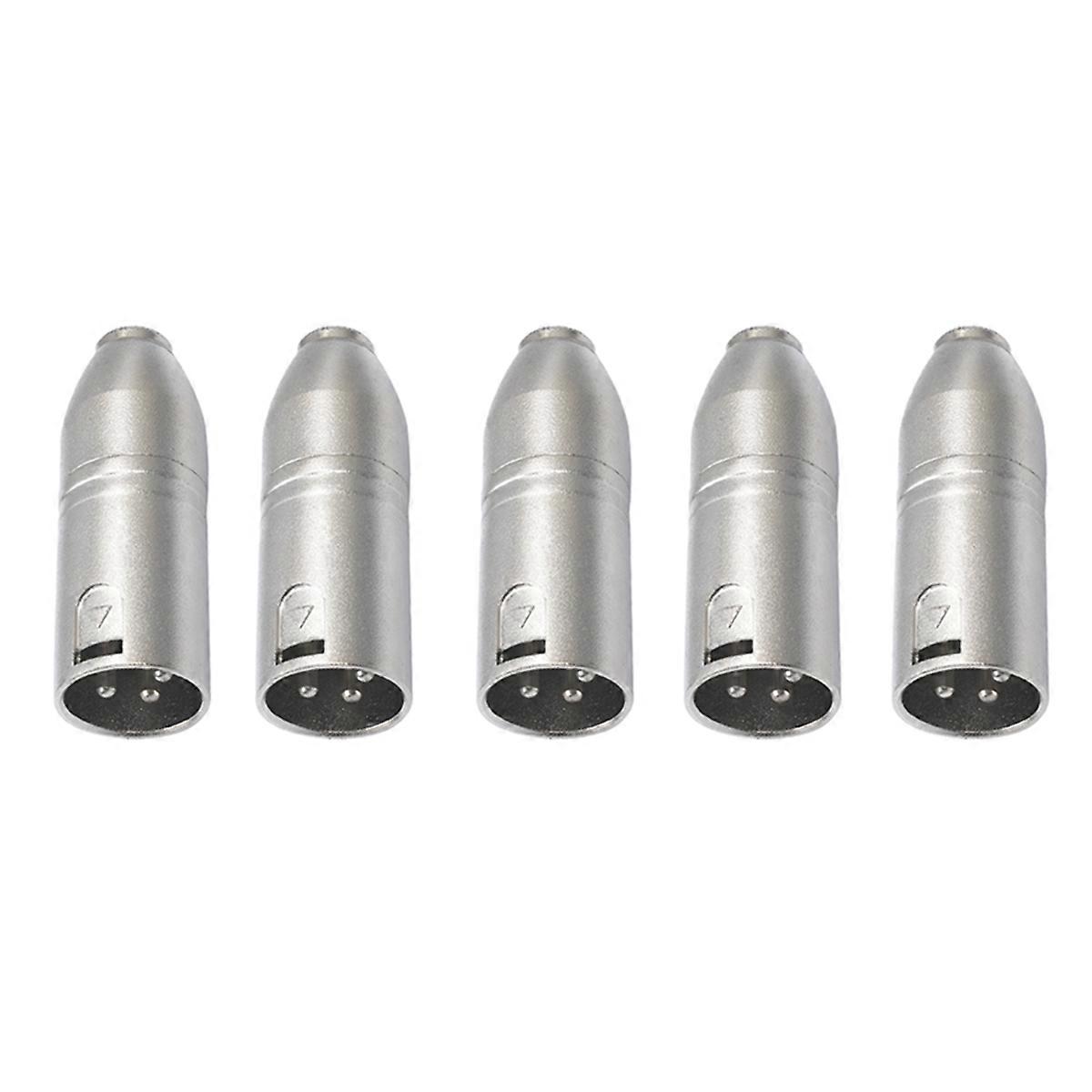 5PCS 3.5MM Female to- Male Adapter Three-Core Balanced XLR- Male Audio Adapter Mixer Camera Microphone
