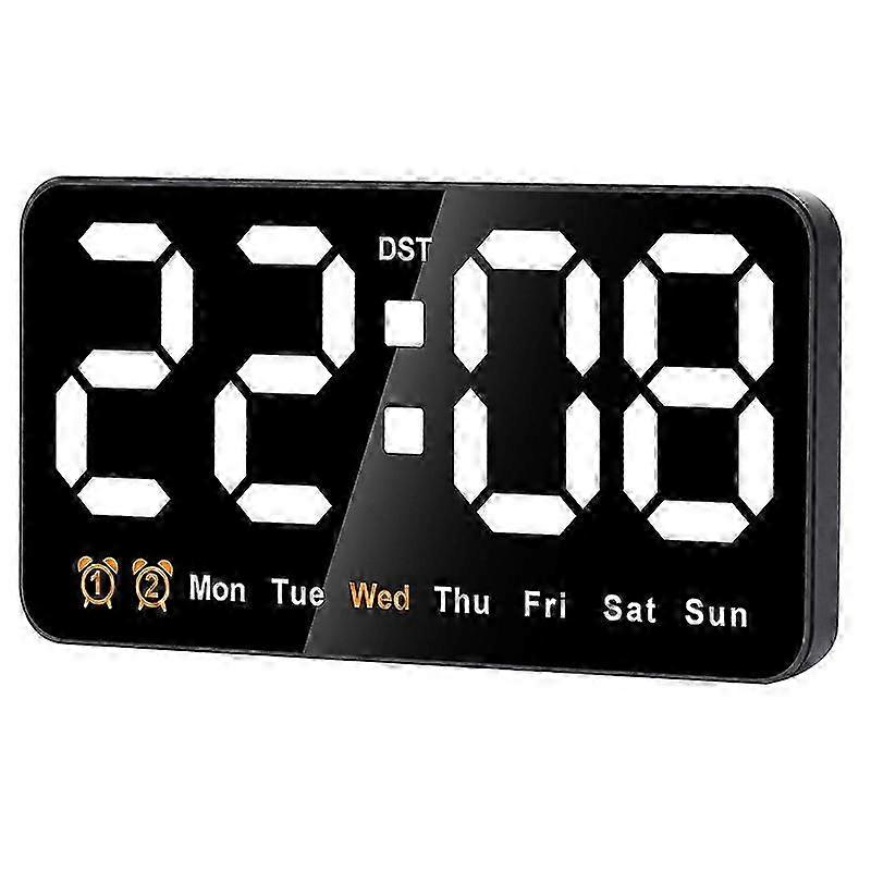 Digital Wall Clock, 9Inch LED Digital Clock(White)