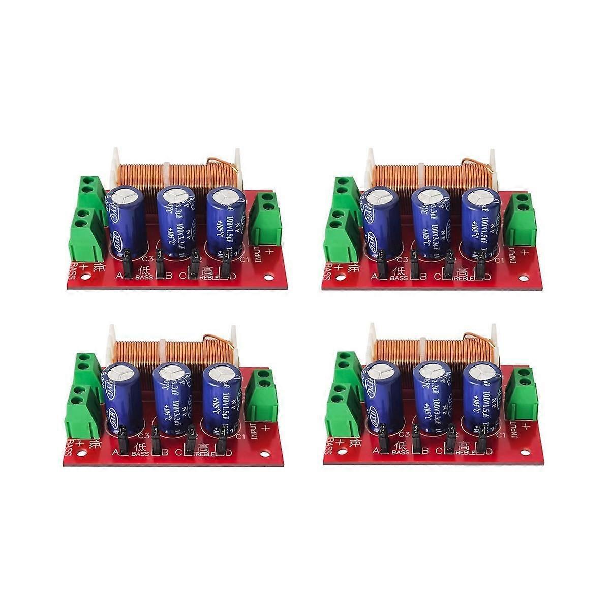 4Pcs 400W Speaker Crossover 2 Way Audio Adjustment Tweeter Bass Speakers Filter Frequency Divider f