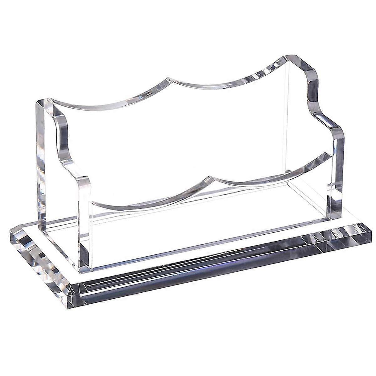 Klarer horizontaler Visitenkartenhalterständer für Schreibtisch, Acryl-Desktop-Display-Namenskartenhalter oder