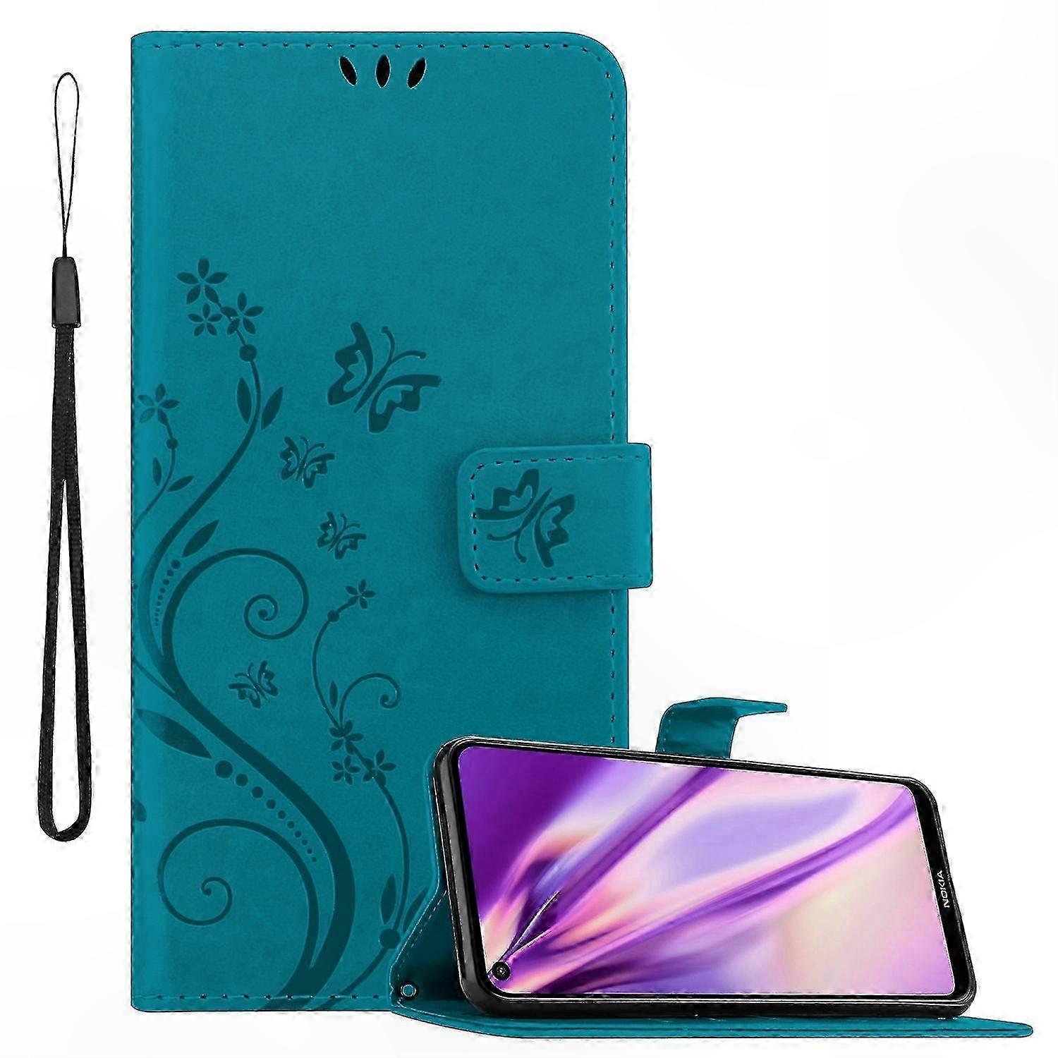 Floral Pattern Phone Case with Stand Function and Card Slot for Nokia 5.4