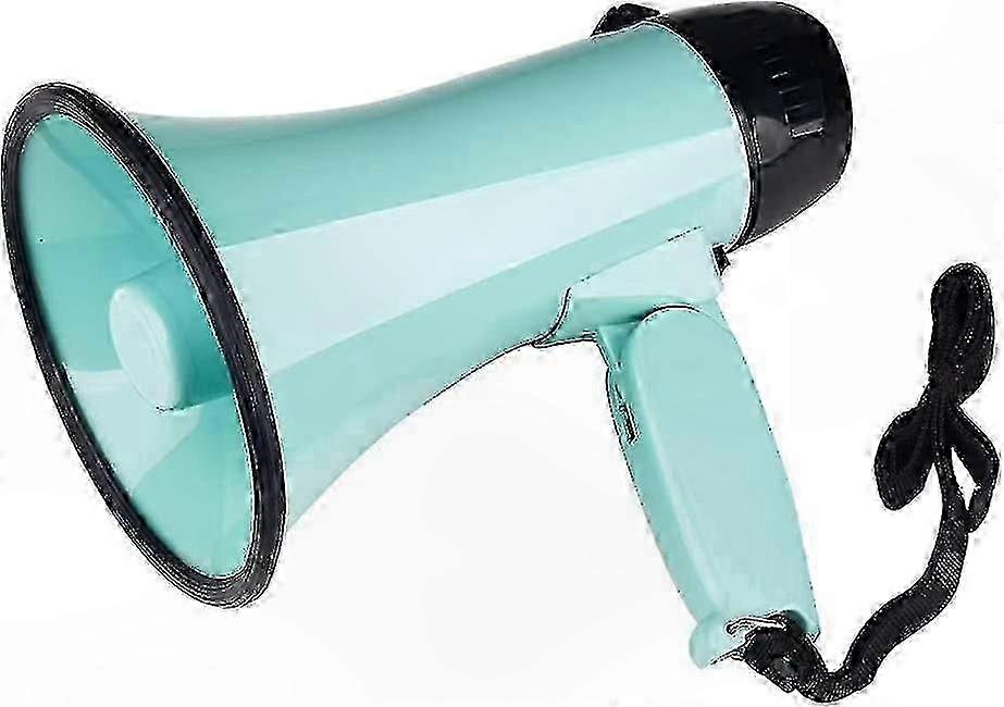 25W Portable Megaphone with Voice and Siren Modes, Teal Color