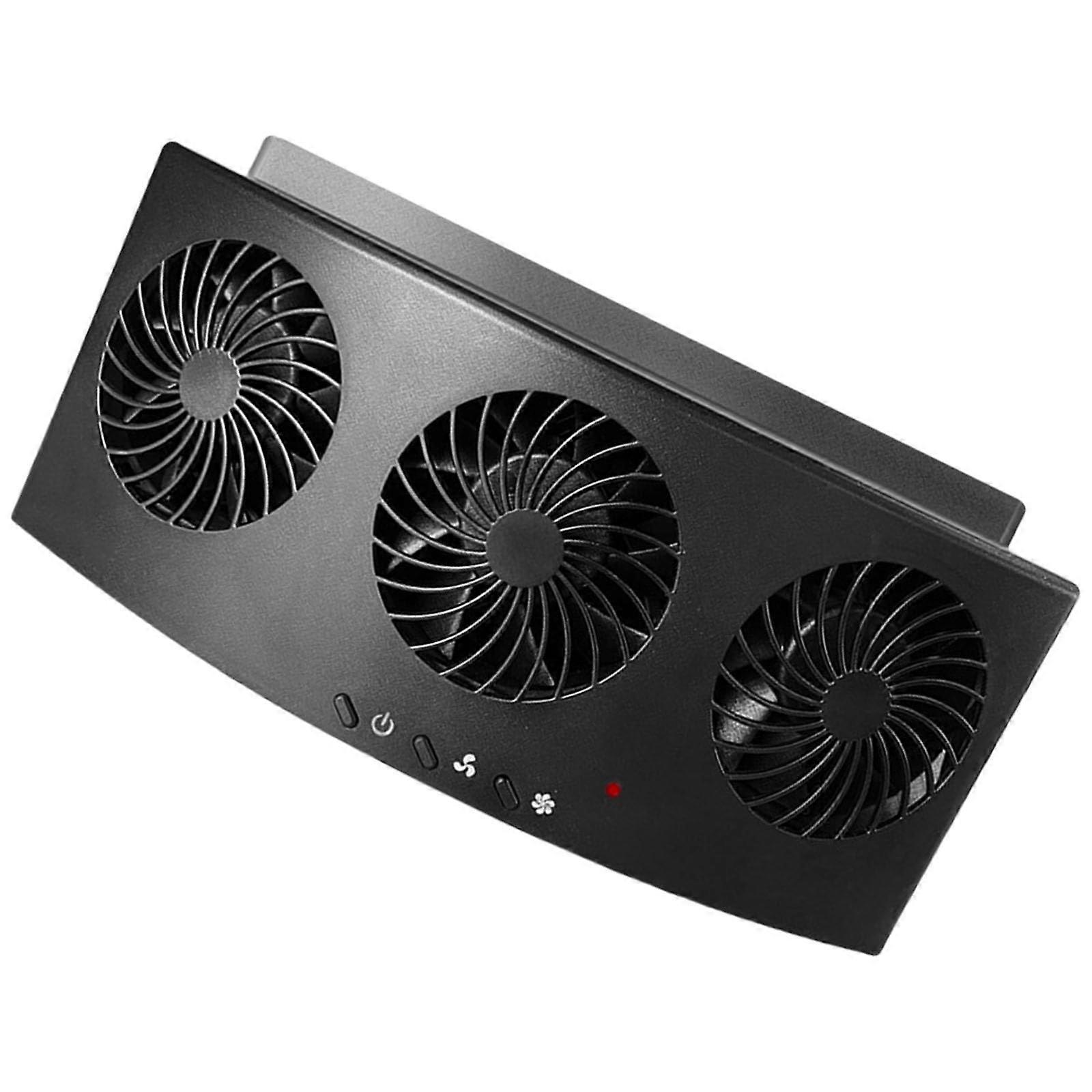 Efficient Car Window Exhaust Fan For Improved Air And Temperature Control Black 12V Portable Universal Fit