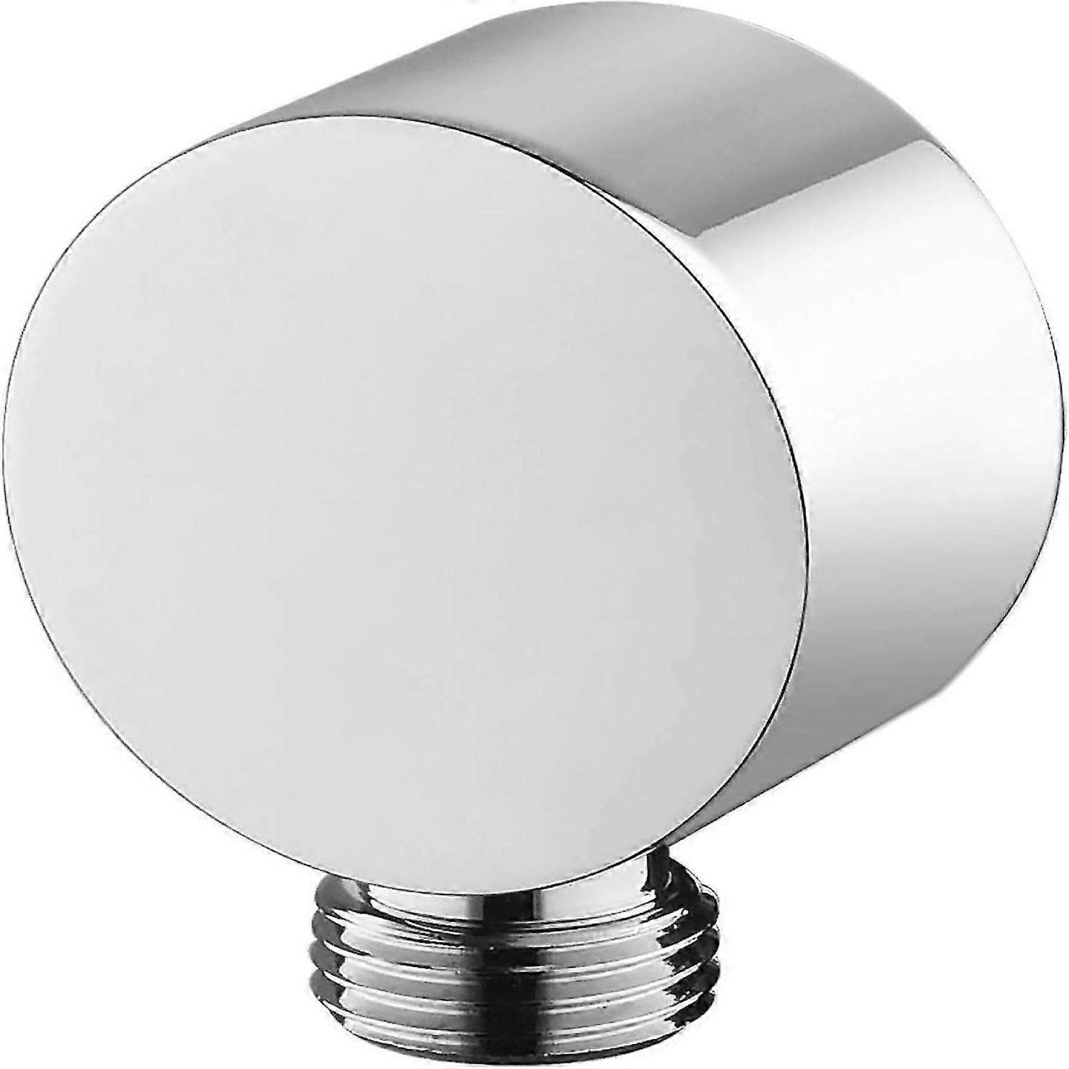 Round Hose Connector - Chrome Wall Connection Elbow - Universal - 1/2" Sand Connection - Shower Wall Connection for Hand Shower -HK908