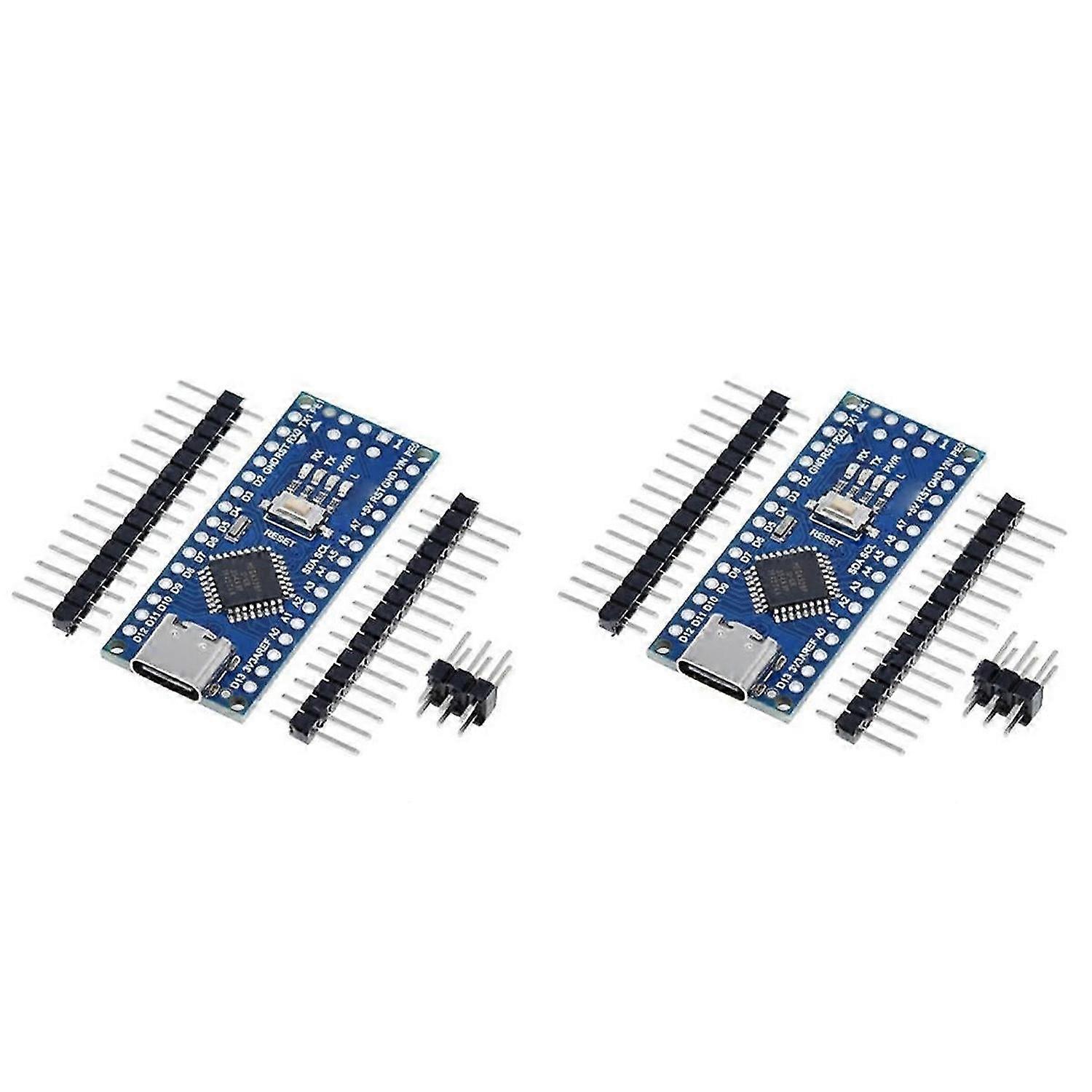 2Pcs for Type-C Nano Board V3.0 with PIN Headers Compatible with Electronics Development Board ATMEGA328P