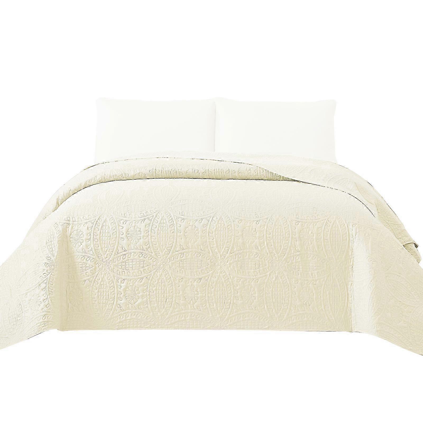 Light Gray Quilted Bedspread 220x240cm Ultra-Sonic Stitching 2025