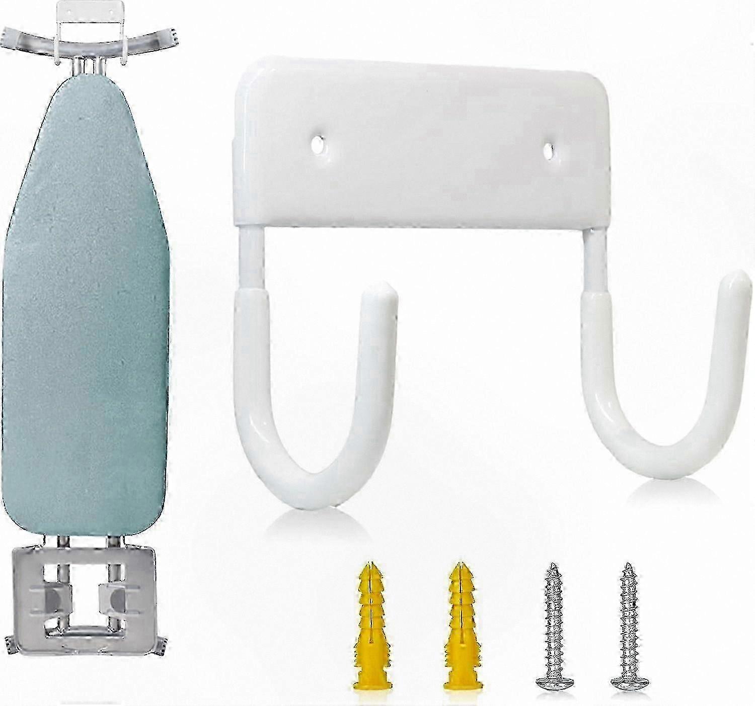 Wall Mounted Ironing Board Holder with Storage Shelf for Laundry Accessories