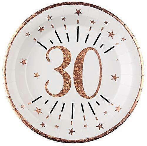 Roségold 30. Geburtstag Feier Teller 10er Set