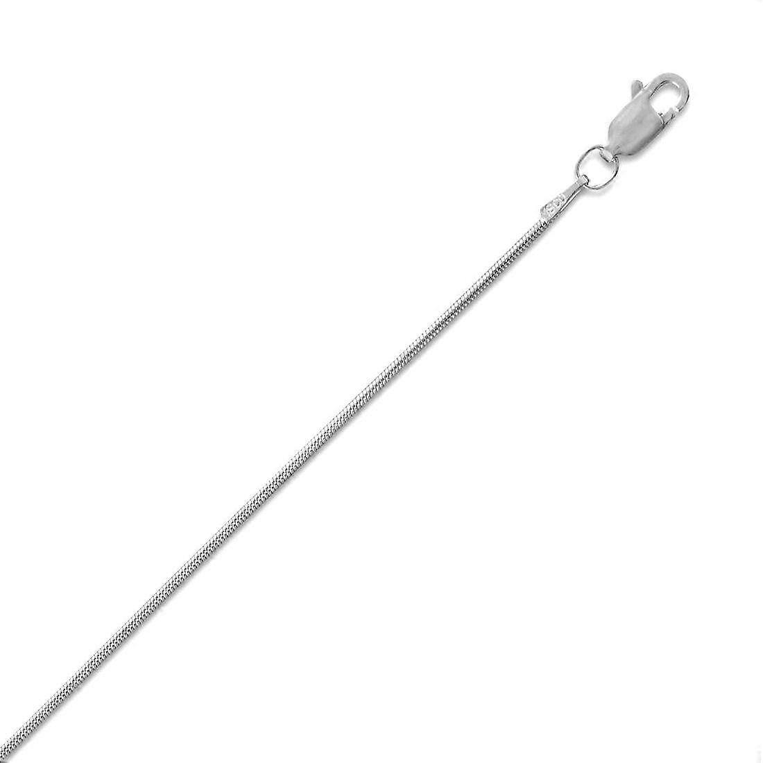 Rhodium Plated Snake Chain Necklace 1mm Wide With Lobster Clasp Chain-Necklace for Women and Men - Length: 16 to 30