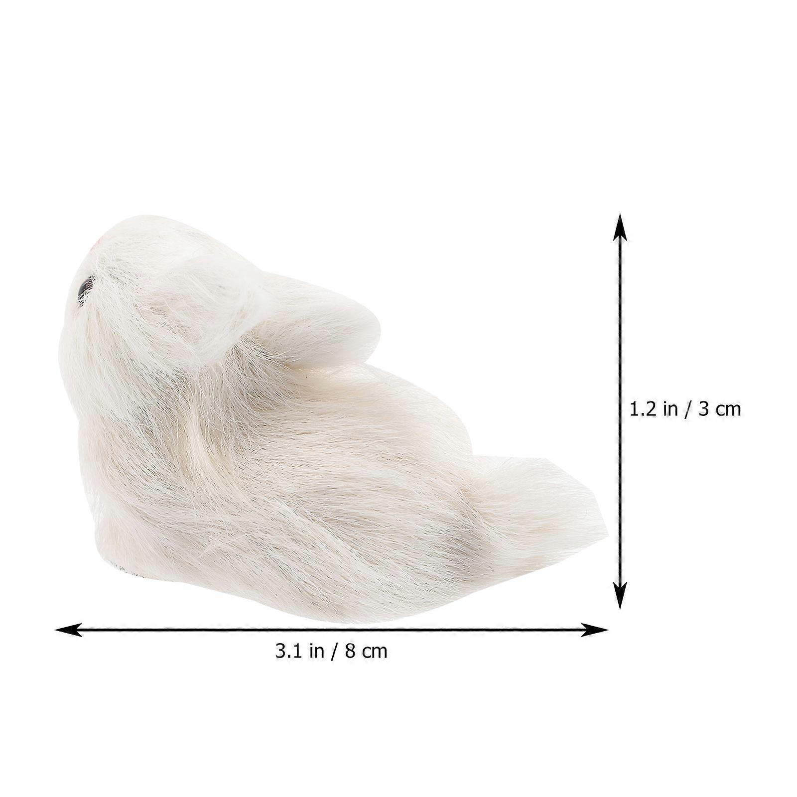 Artificial Rabbits Rabbit Decor Photography Prop White Plastic Simulation 2Pack